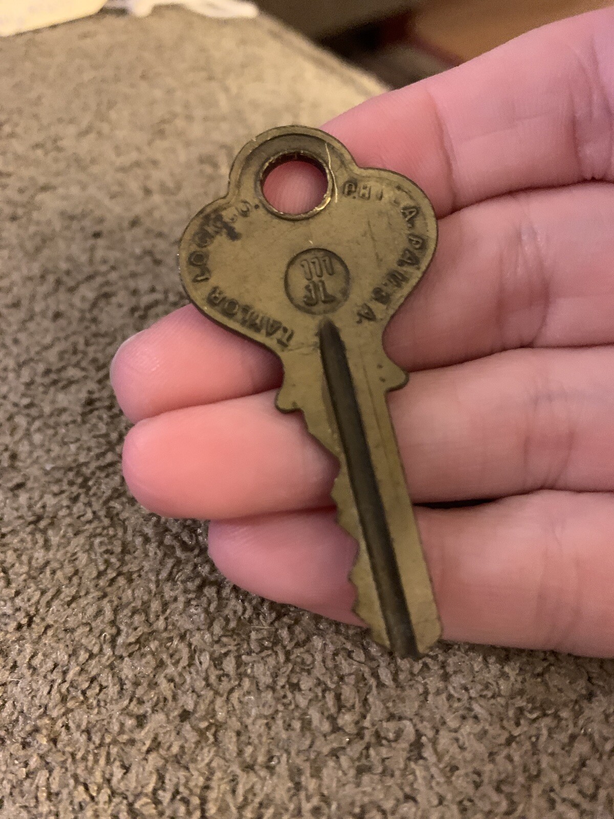Vintage Taylor Lock Co Philadelphia PA III JL RT1277 Key (JL)