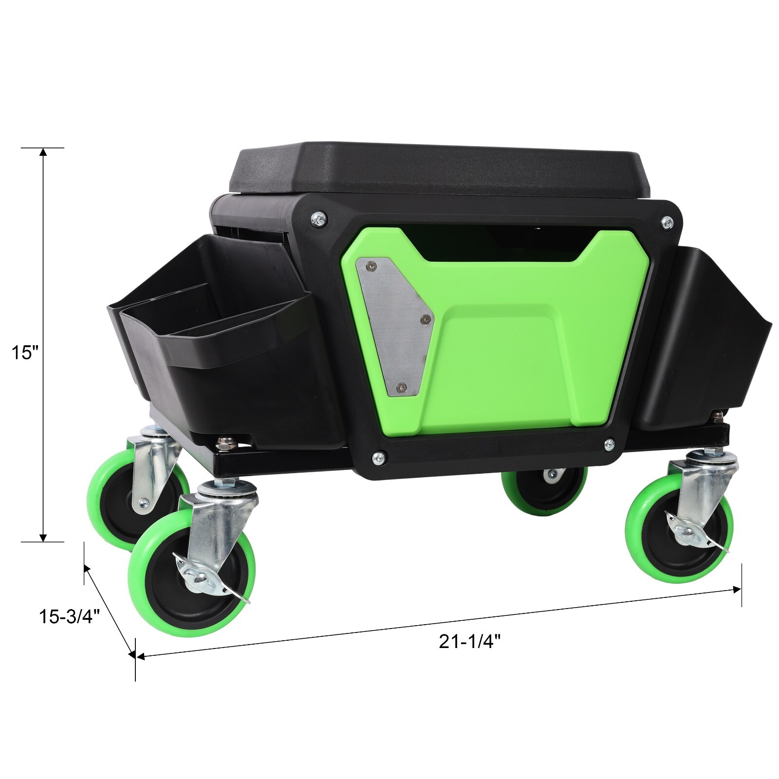 Heavy-Duty Rolling Mechanic Stool with 330lbCapacity Garage Work Seat with Wheel