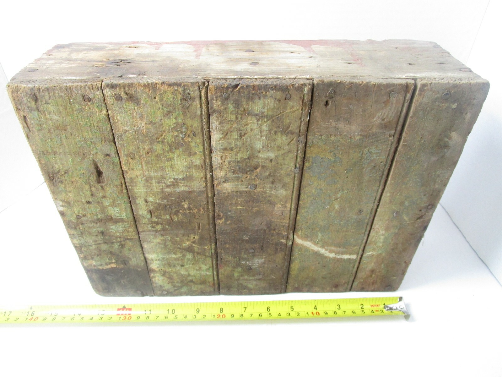 Antique Wood Toolbox Hardware Fence Supplies Repair Fixing Divided Carry Box