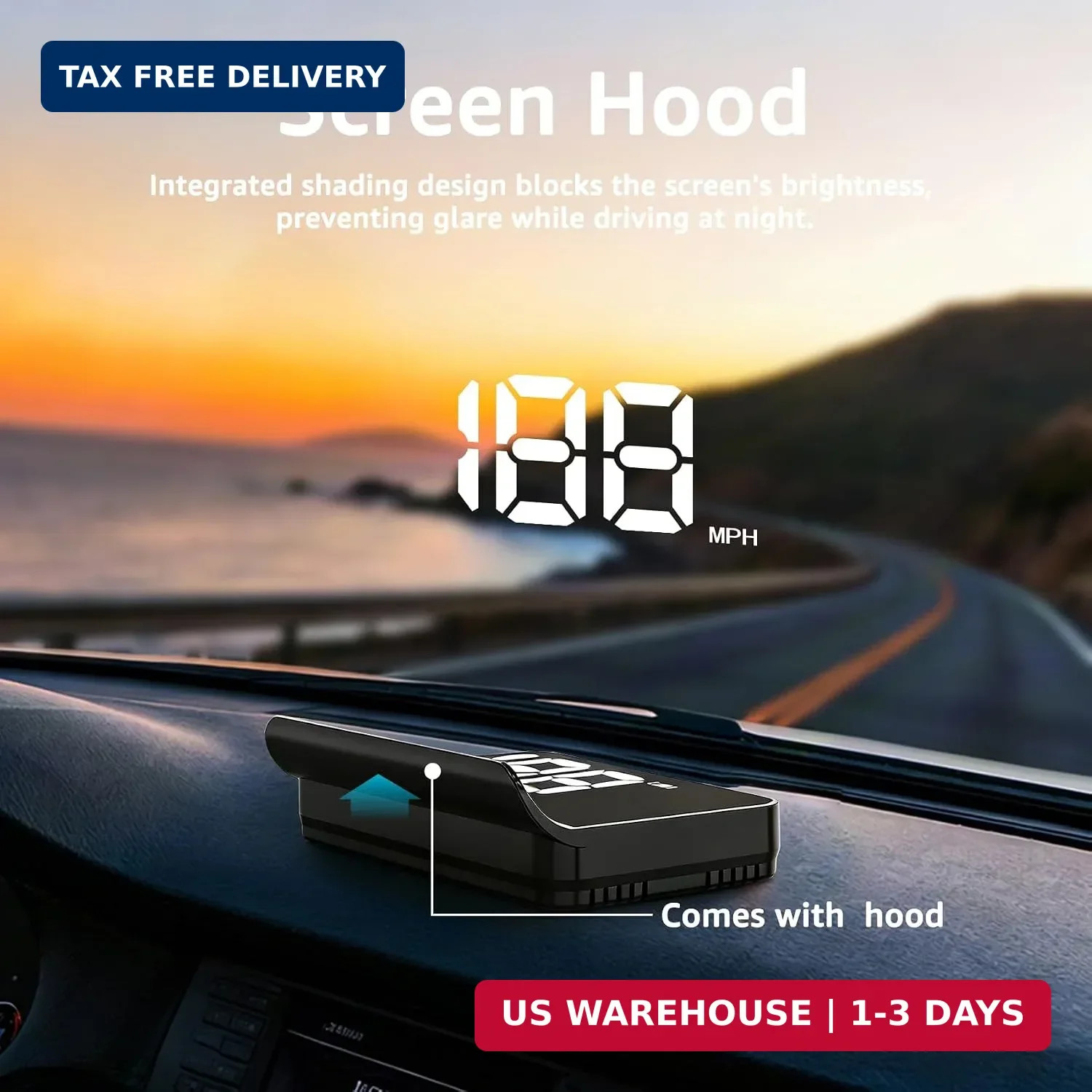Heads Up Display for Car GPS Speedometer USB Plug & Play Large Display