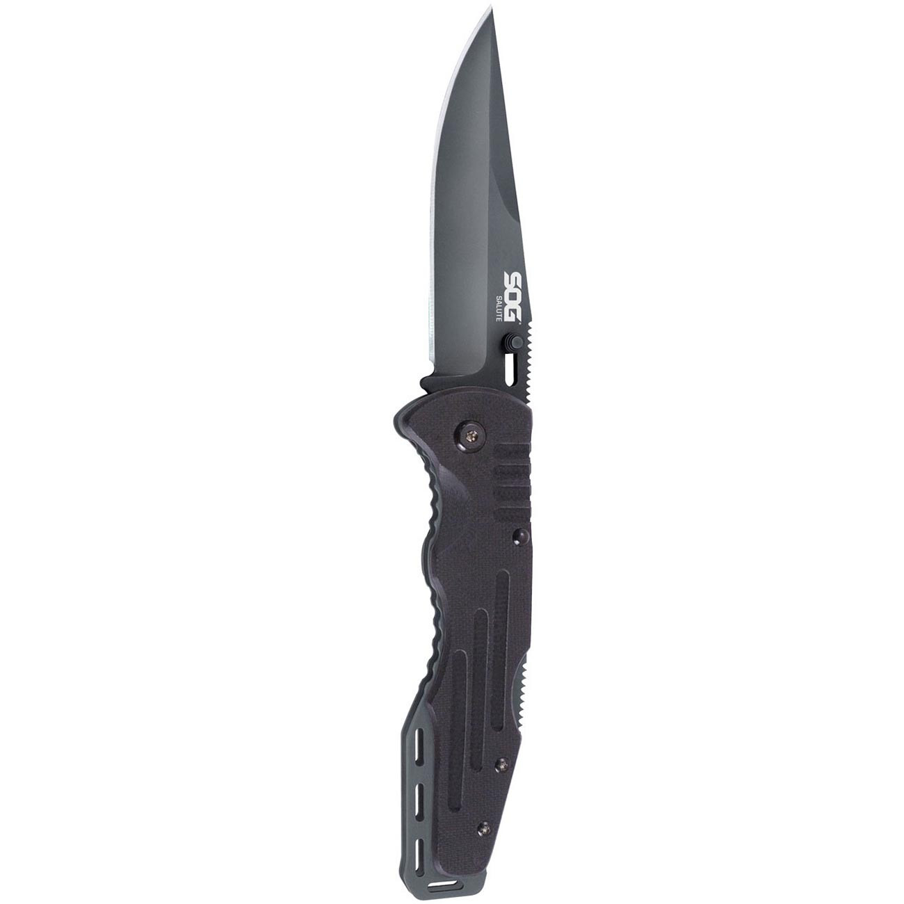 Sog Salute Clip Point Folding Knife With G10 Grips Ff11-Cp