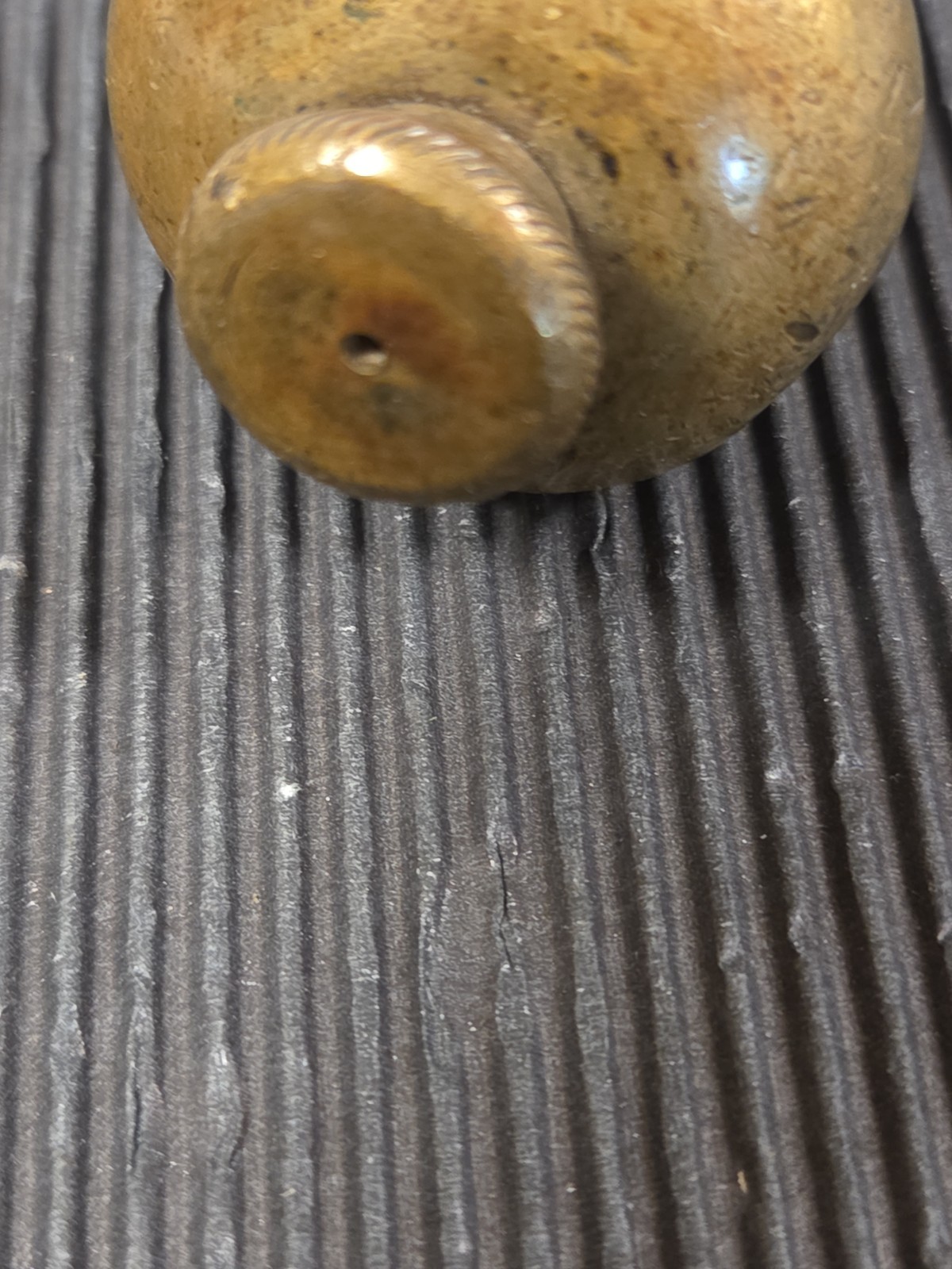 Antique Brass Plumb Bob Turnip Figural Plumb Bob Steel Tip 11 Ounces