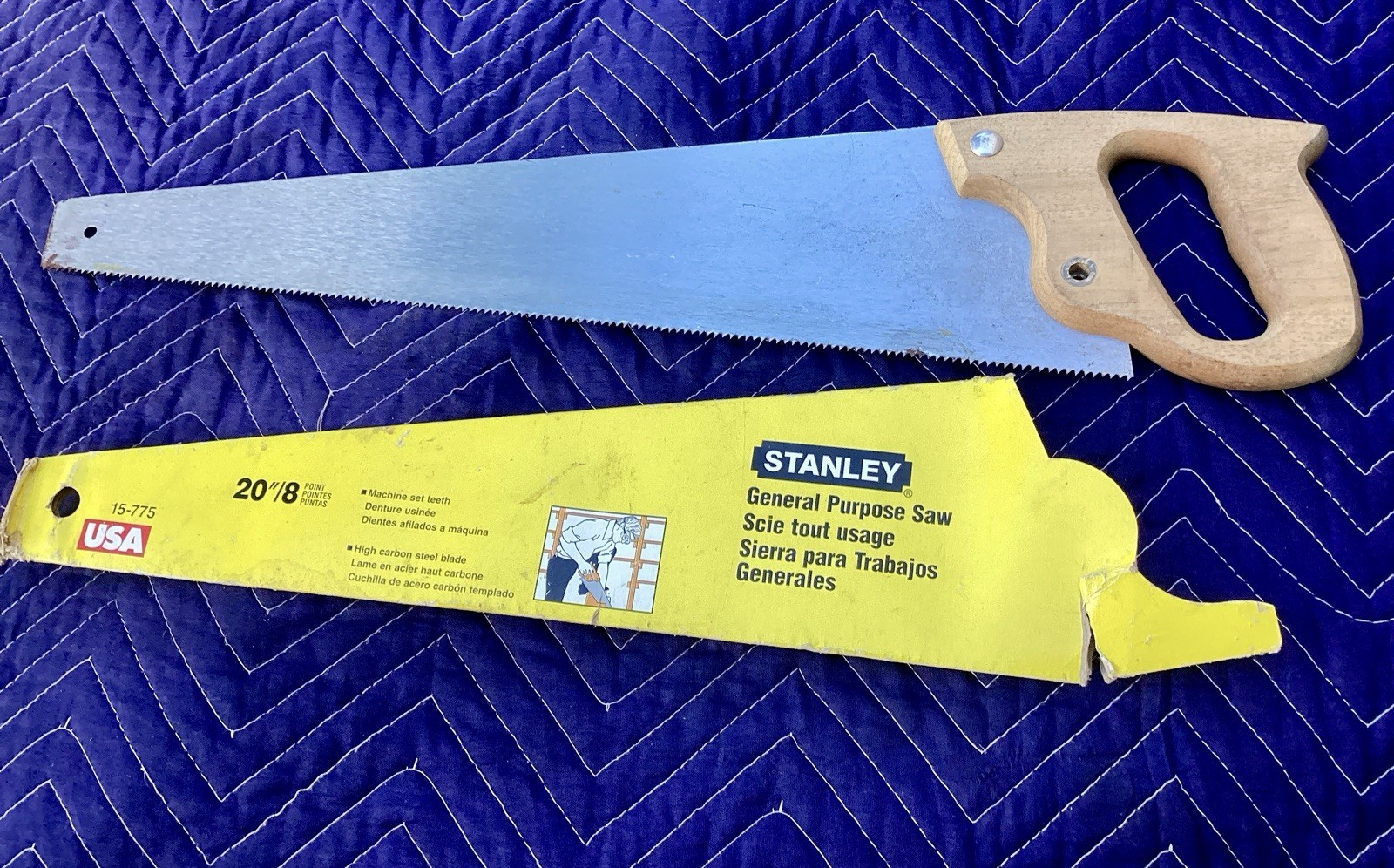 VINTAGE STANLEY 15-775 20″ GENERAL PURPOSE HAND SAW W/PAPER SLEEVE, USA (GB)