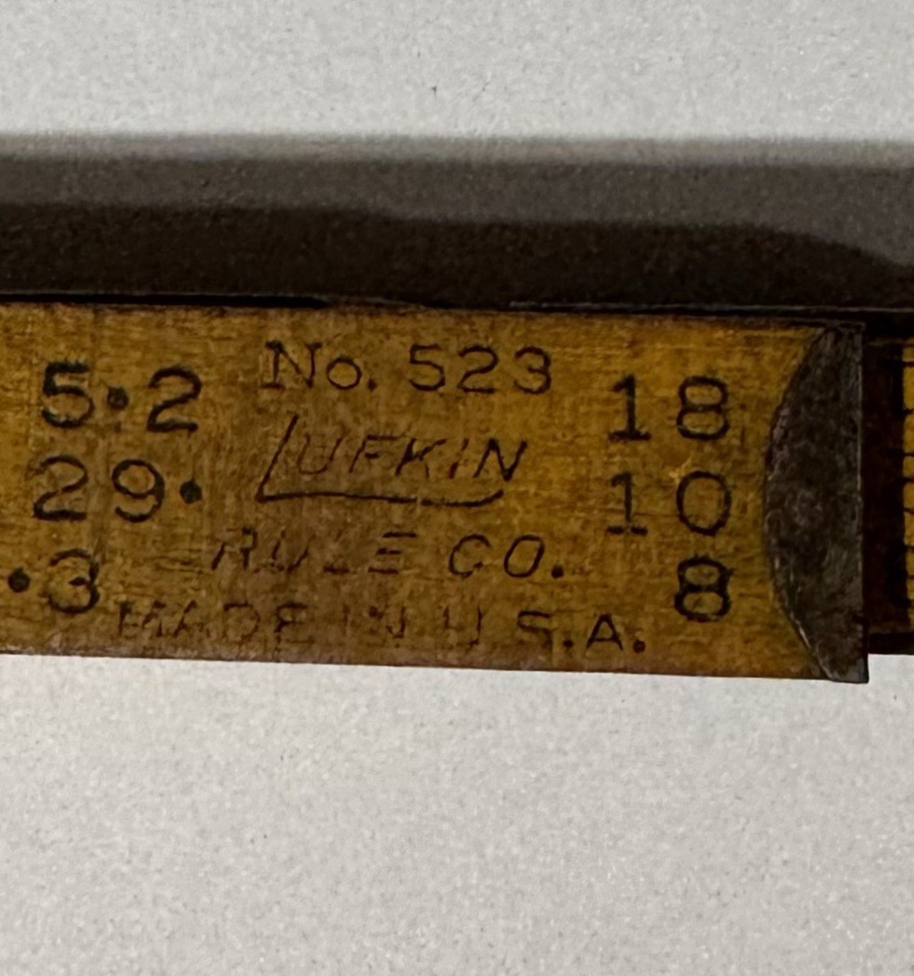 Vintage Lufkin No. 523 Folding Wooden Carpenter Rule 6 Ft Saginaw MI USA 1930s
