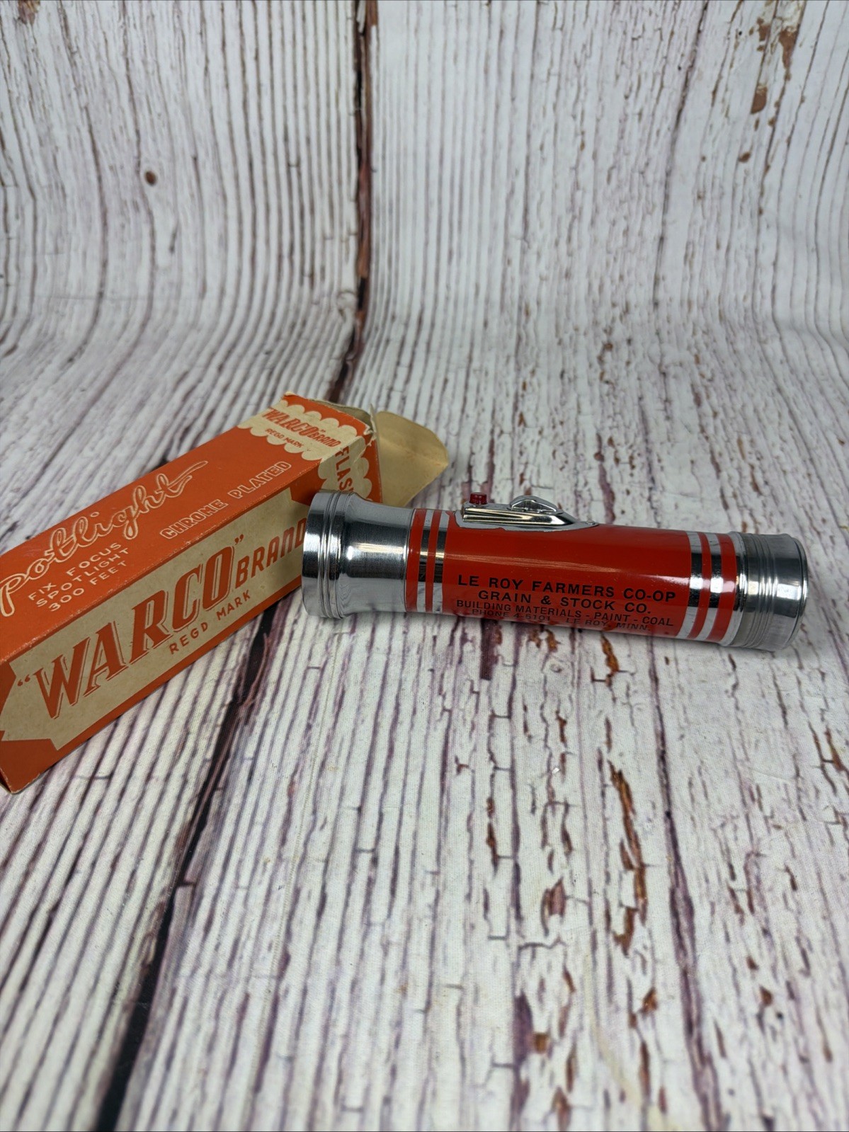 Le Roy Farmers Co-op Grain & Stock Co. Le Roy MN Warco Flashlight No.F-111 NOS