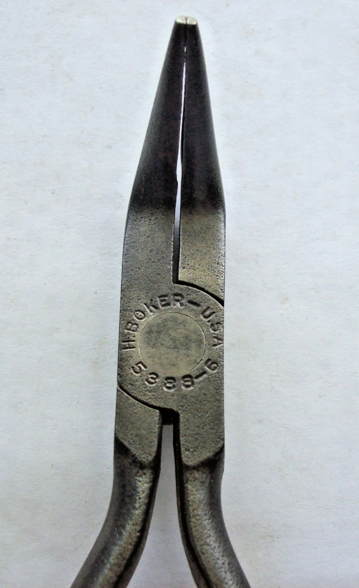 vintage H. Boker USA 5388-6 curved / bent needle nose pliers
