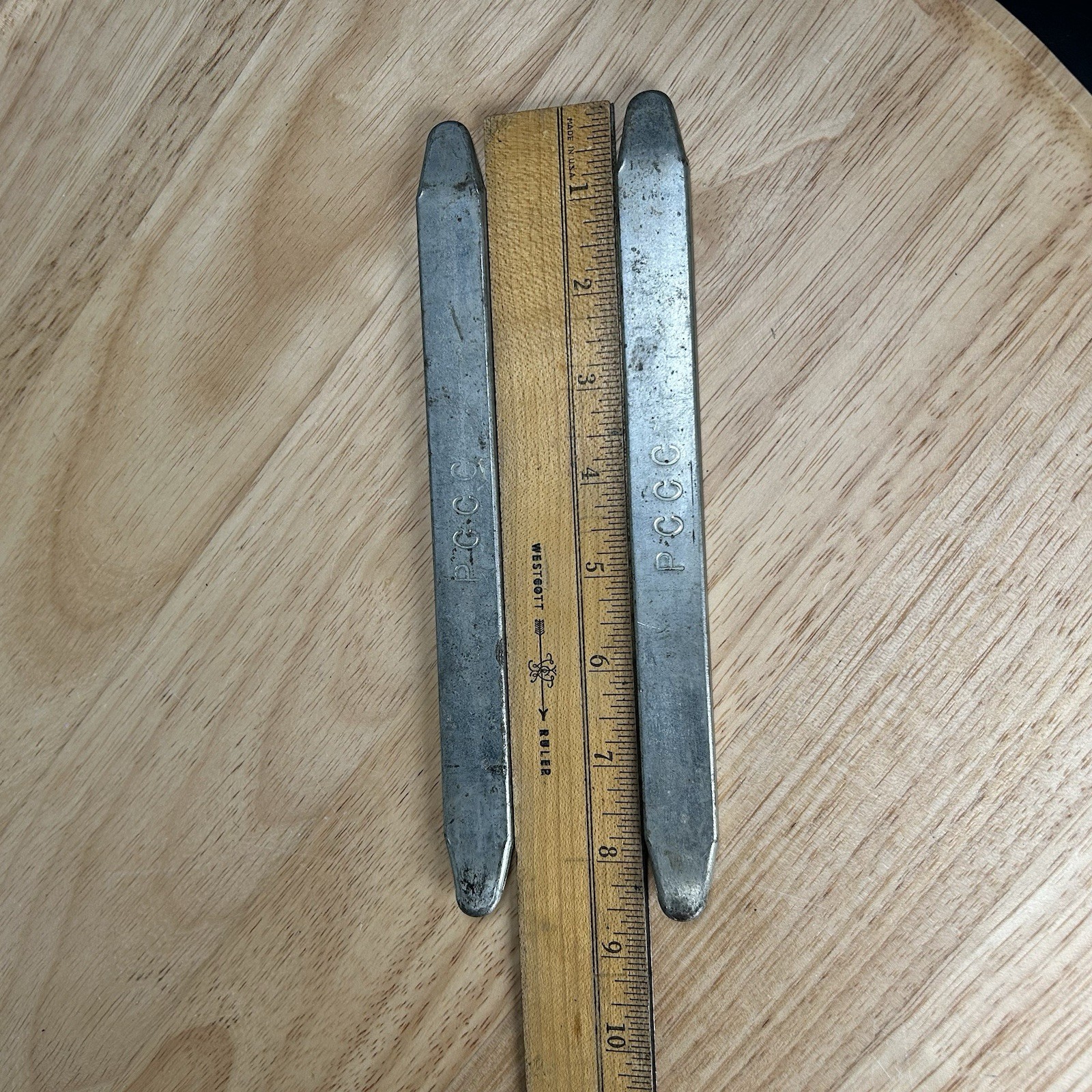 2 Rare Vtg ROCKY Cycle Co. USA PCCC Motorcycle Tire Iron Bar Harley Indian Honda