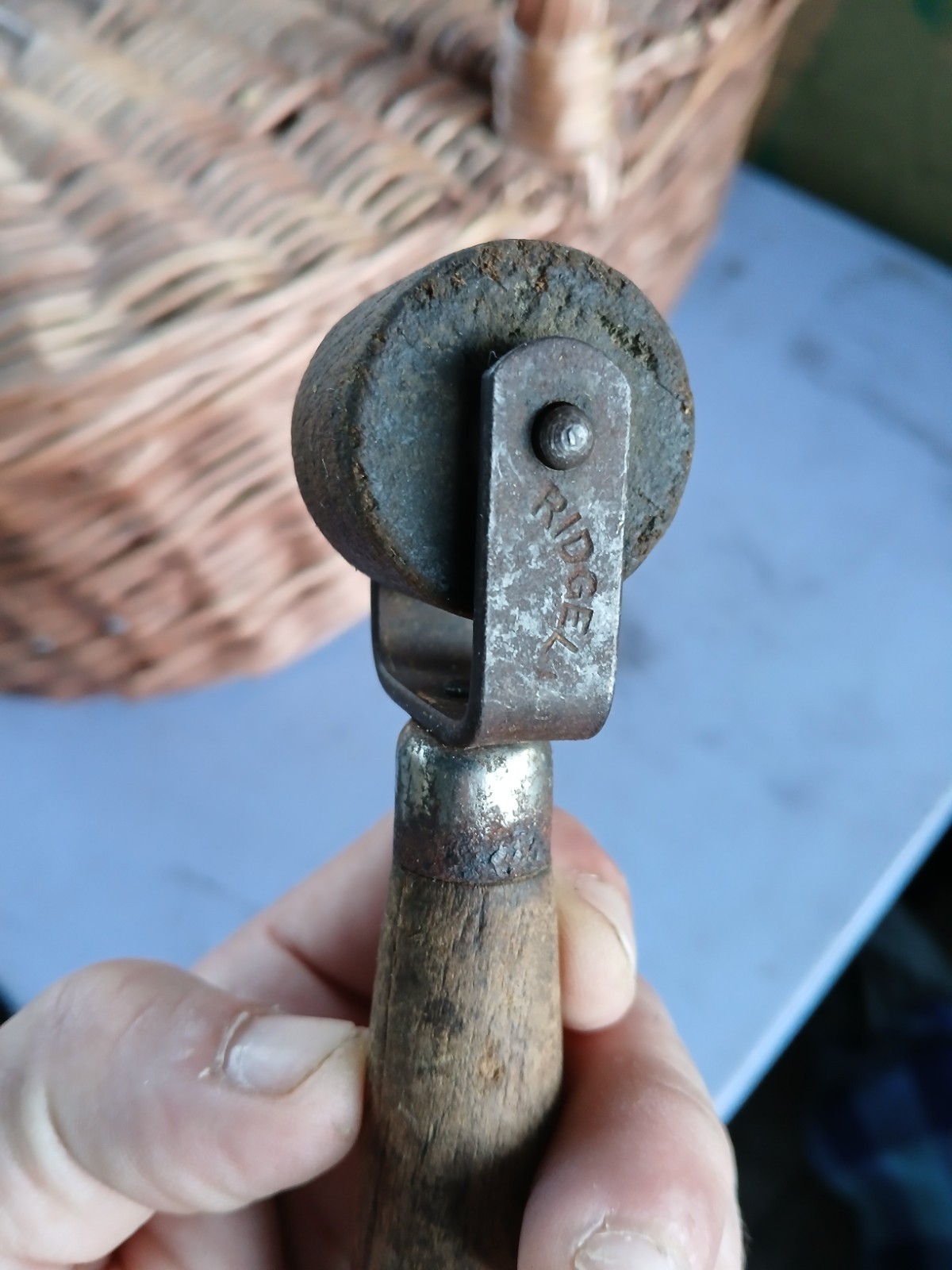 Vintage Ridgely Wood Wallpaper Seam Roller Antique Hand Press Tool Leather Craft
