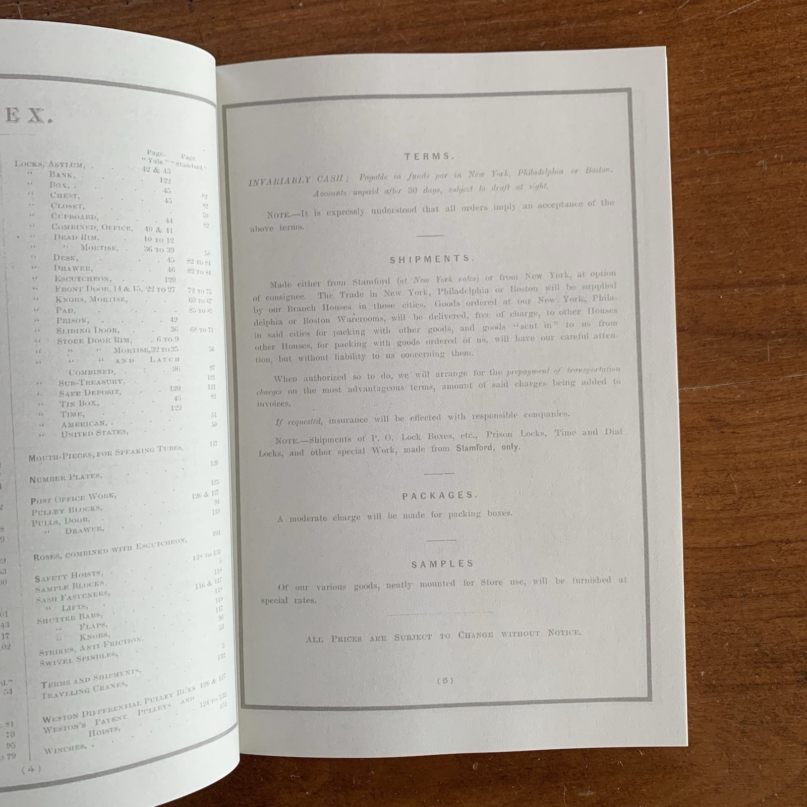 1880 Yale Lock Mfg. Company Catalog No. 7 / Facsimile
