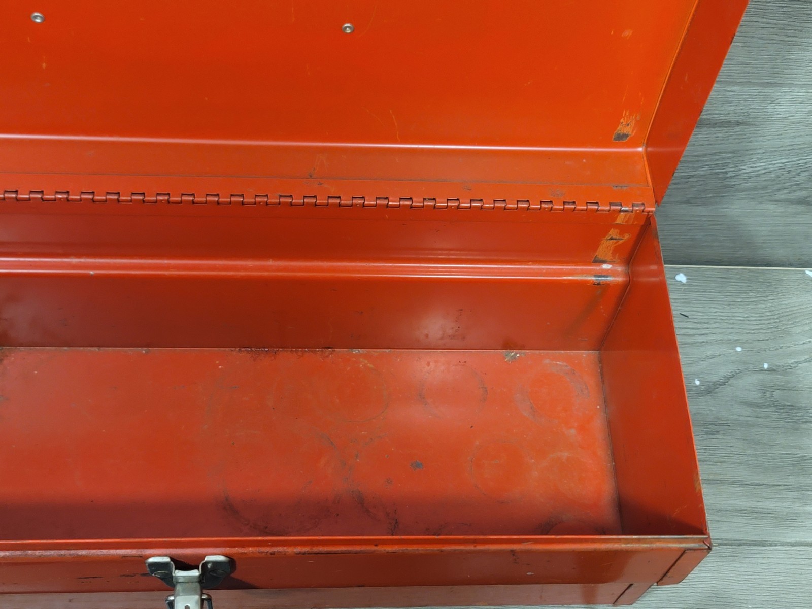 Vtg 60s-70s Dodge Mopar Scat Pack Metal Toolbox with Tray Original Red
