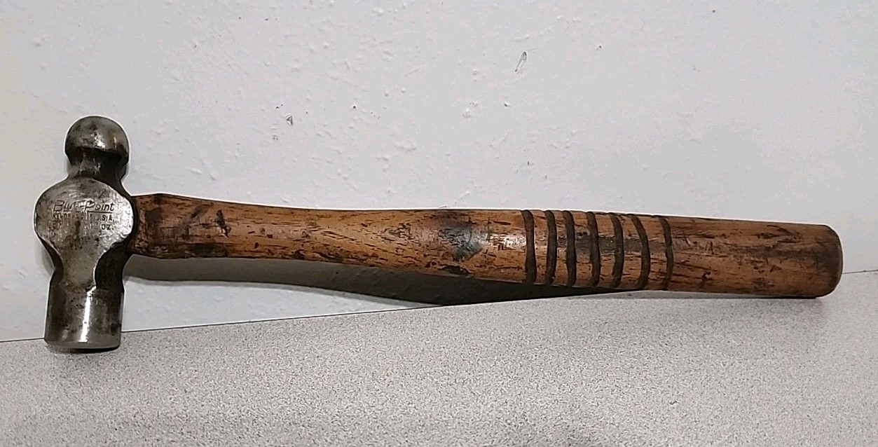 Vtg BLUE POINT BP12A 12 OZ. Head Ball Peen Hammer Kenosha Wisconsin USA