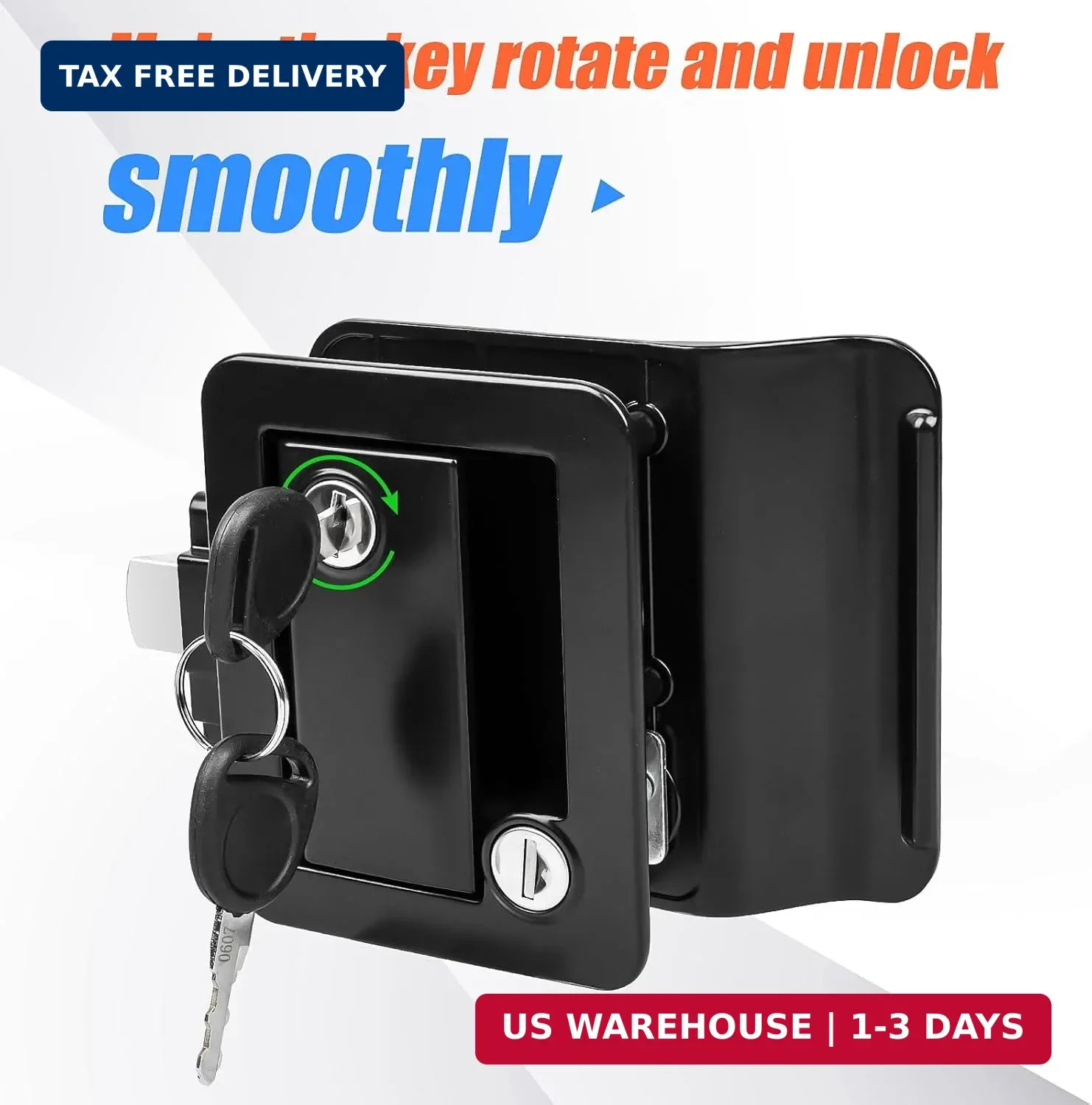 Siasky Black RV Door Lock Replacement, Upgraded RV Door Latch with Paddle Deadbo