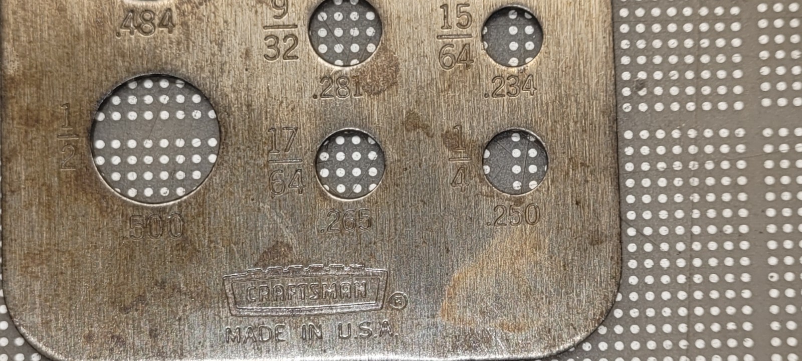 Vintage Craftsman 9-4049 Fractional Size Drill Gauge Tempered Steel U.S.A.