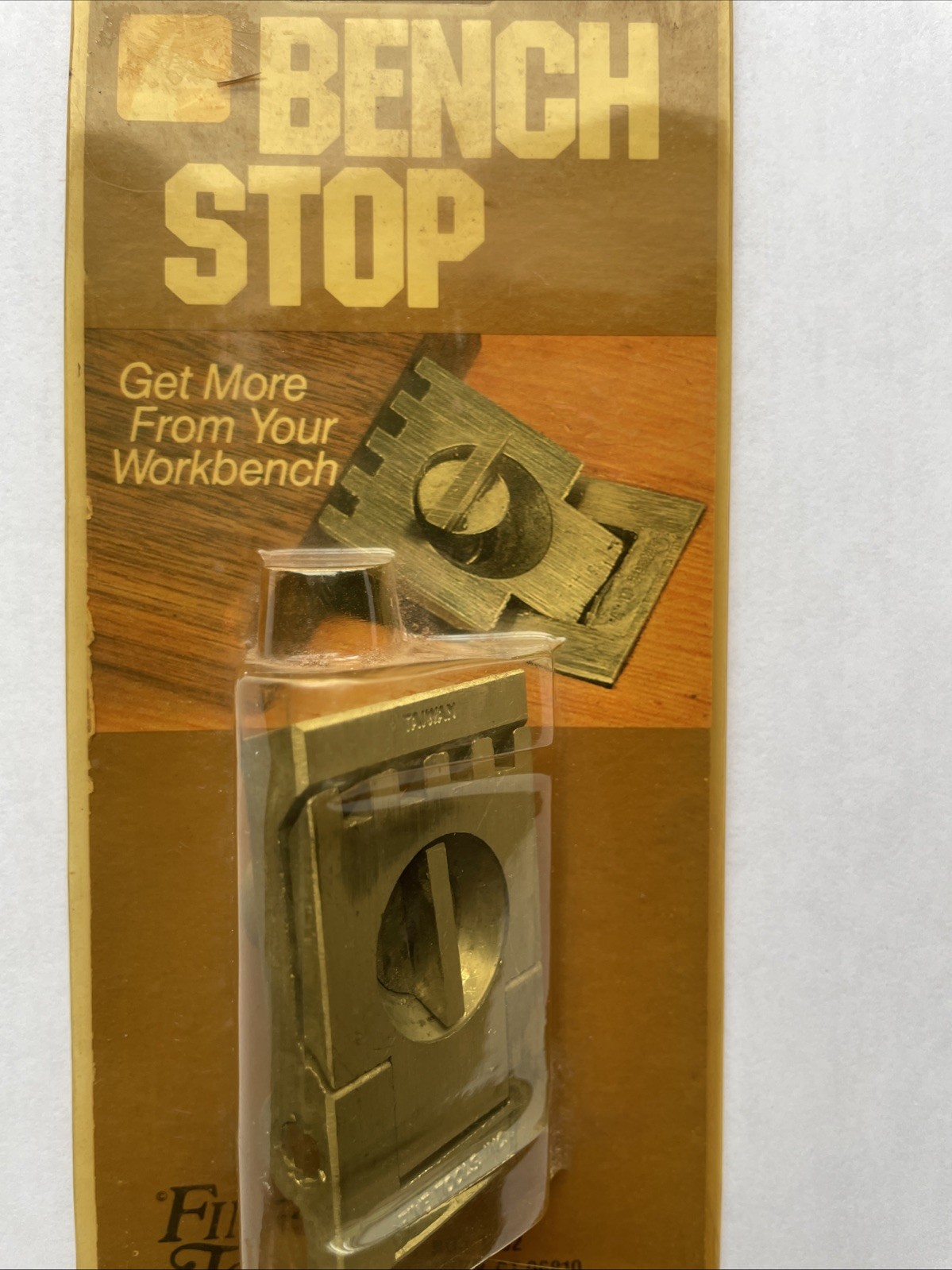 NOS Vintage Bench Stop Dog Wood Stopper Toothed Made in Taiwan 300-0001