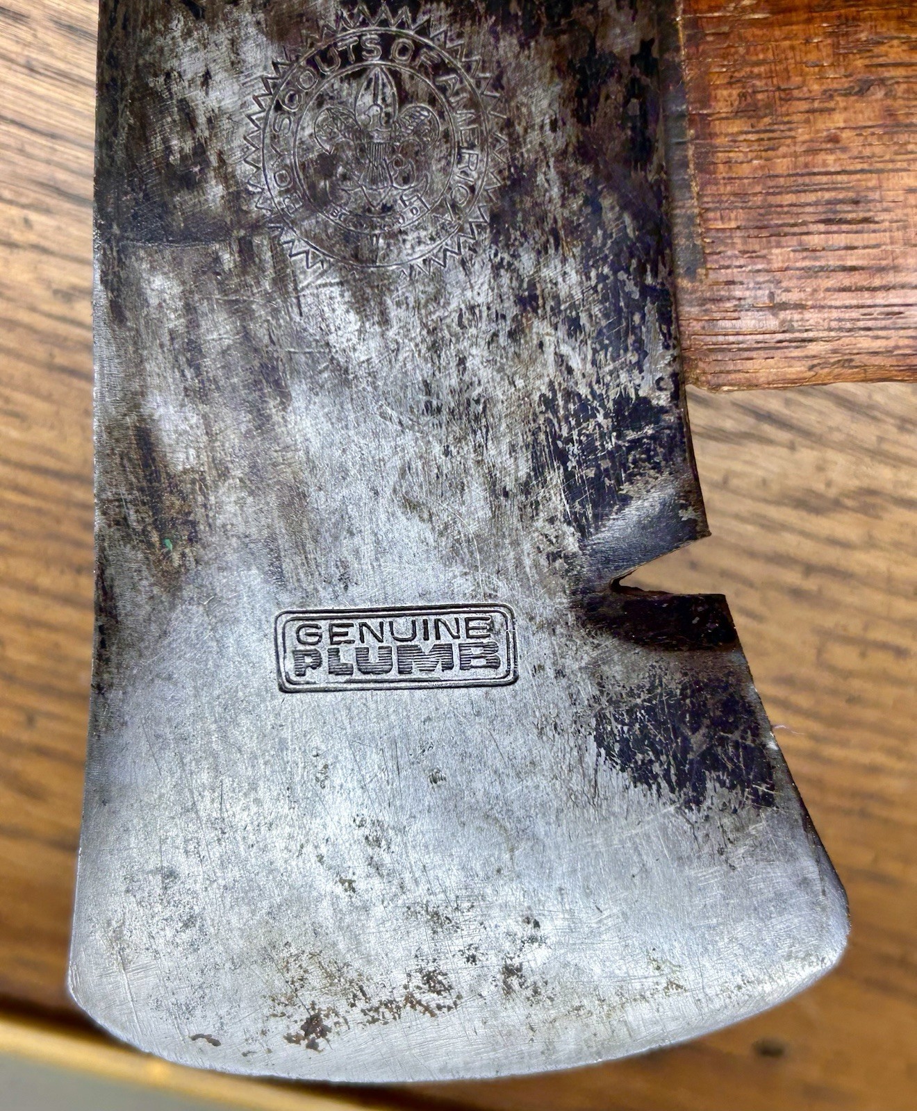 Vtg Genuine Plumb BSA Hatchet With Original Studded Leather Sheath 1940s-50s