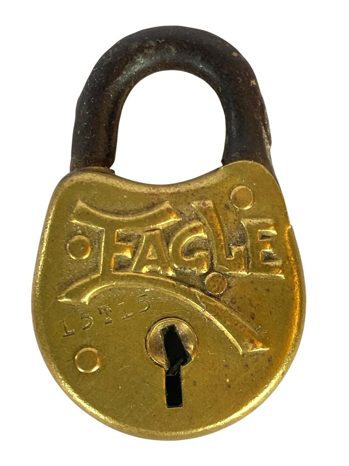 Vintage Eagle Lock Padlock Brass Steel Gold Tone 2″ x 1″