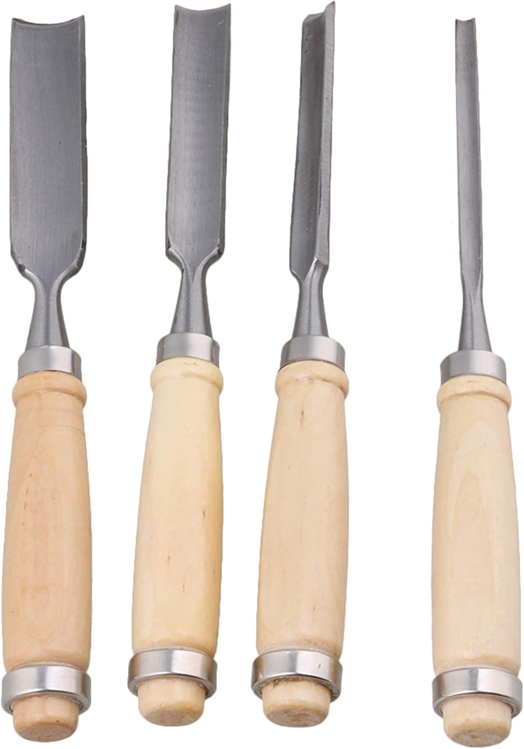 Precision Woodworking Chisel Set – 4 Carbon Steel Gouges for Advanced Carving