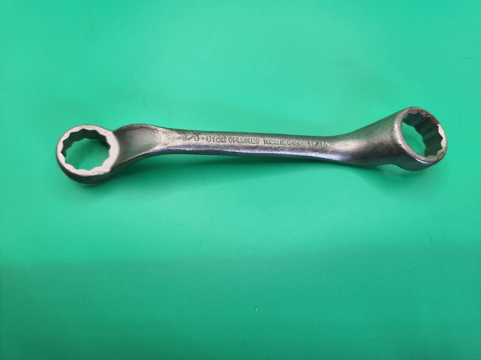 Vintage Plomb 5/8″ X 11/16″ Short Offset Box End Wrench 8162 Plvmb Plumb USA