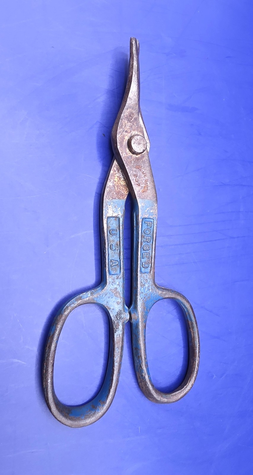 Vintage Blue Bird Forged Steel No. 207 Tin Snips 7″ Made in USA