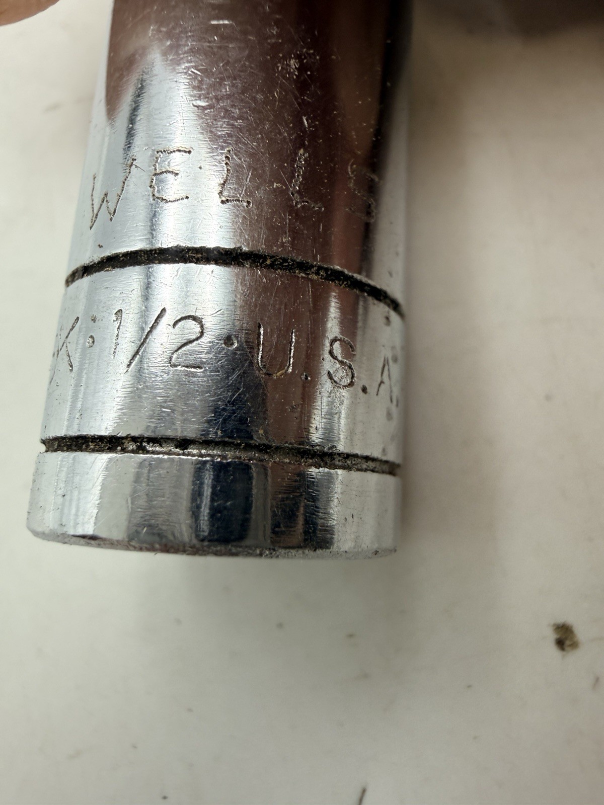 Vtg S-K WAYNE Tools 3/8″ Drive SAE 7pc Deep Well Socket Set In Orig. Metal Case