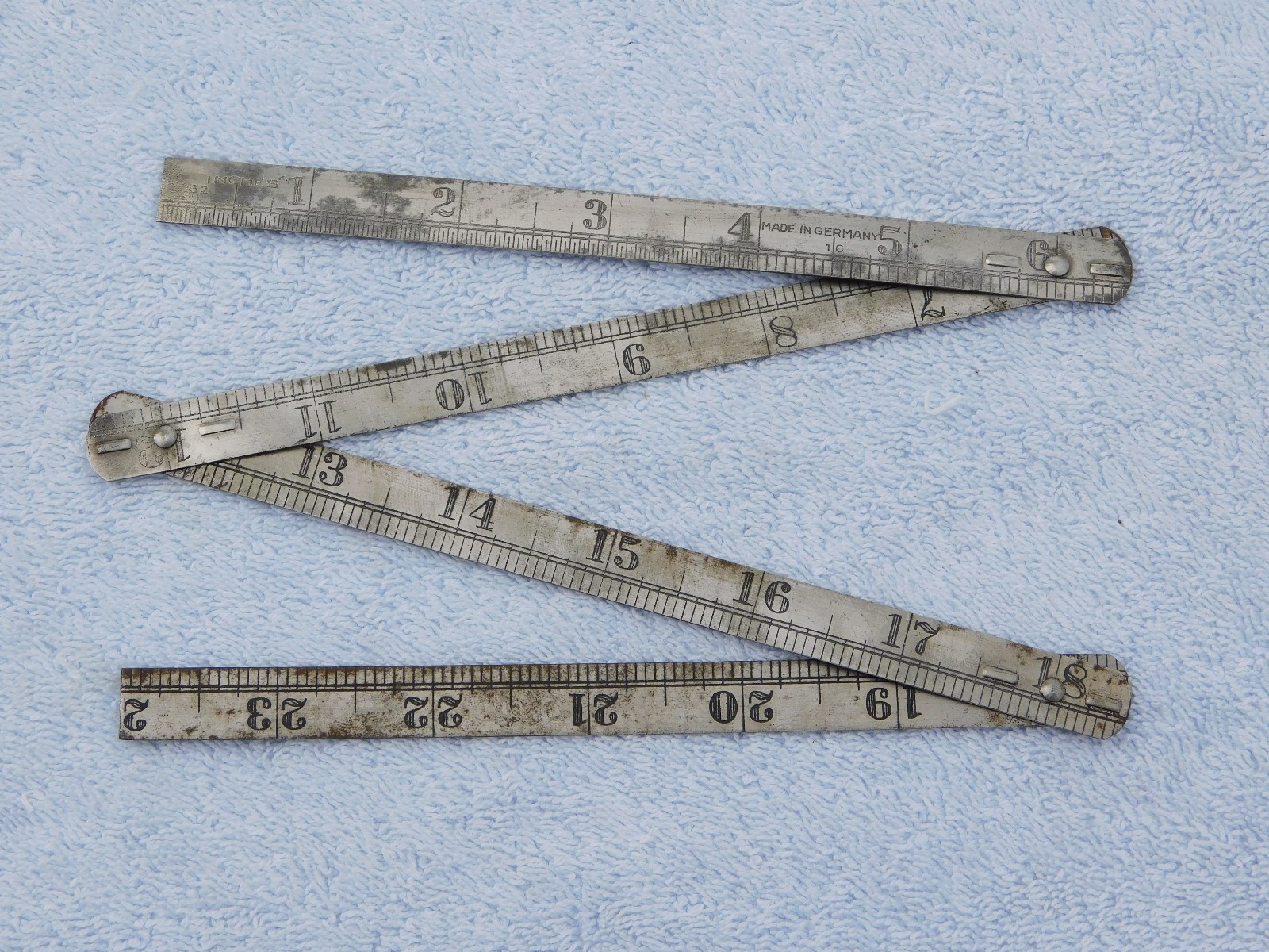 Vintage 24″ Steel Zig Zag Folding Rule – Made in Germany