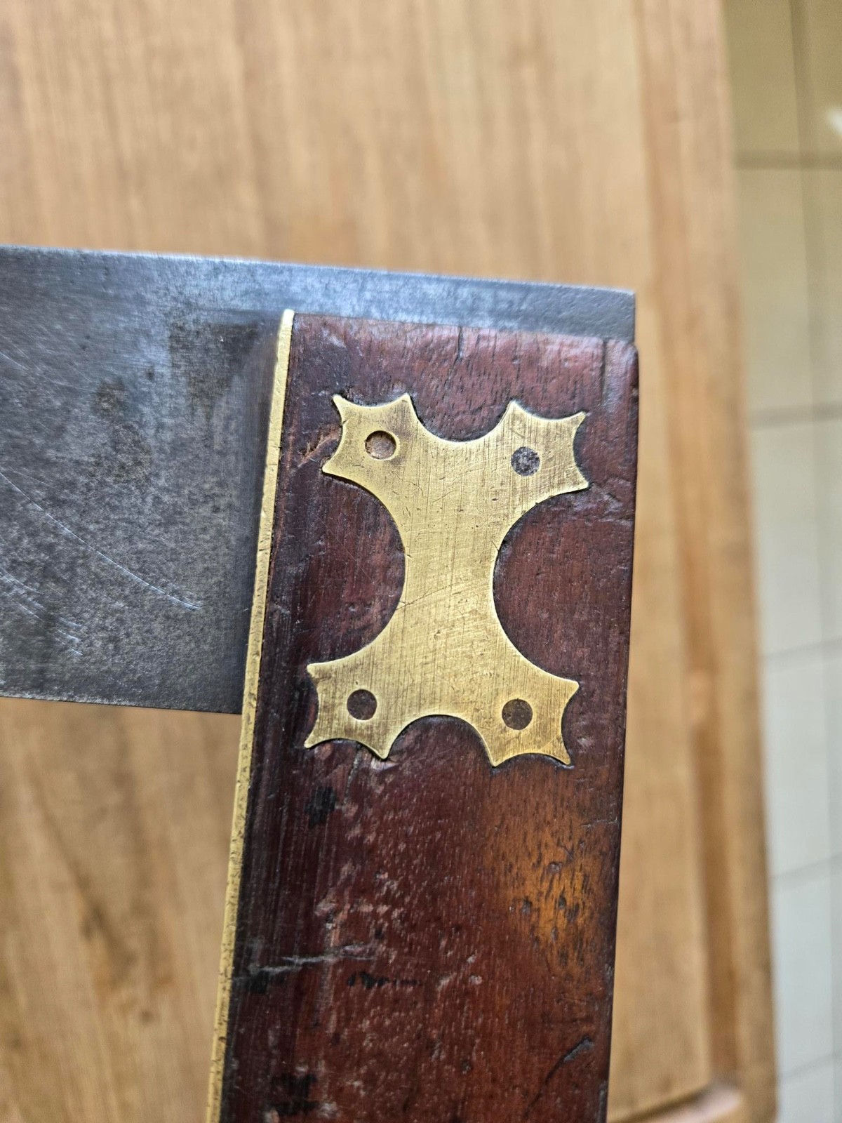 Antique 13 3/4″ x 2 3/8″ Square Rosewood & Brass *Early & Collectable