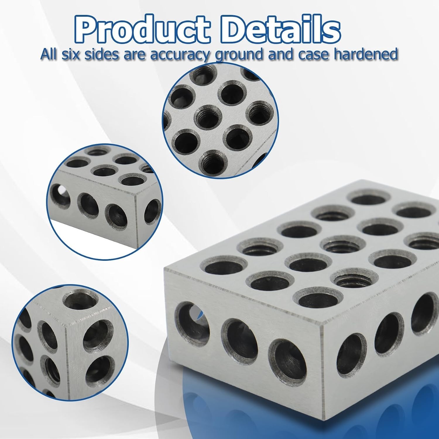 WFLNHB 1 Matched Pair Accuracy 1 x 2 x 3 Inch Blocks 23 Holes 0.0002″ Machinist