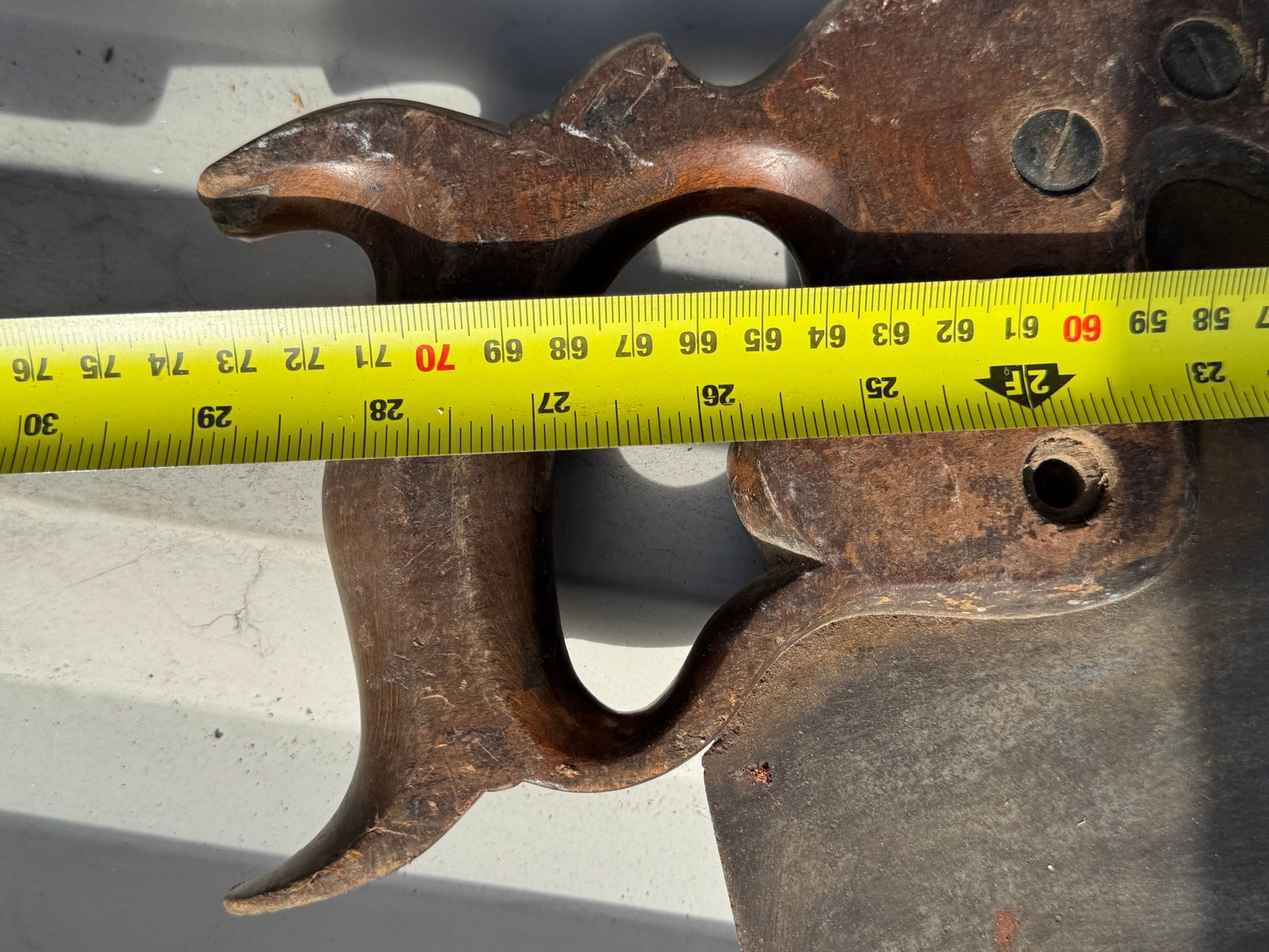 VINTAGE E C ATKINS CO HAND SAW PERFECTION SILVER STEEL WOODEN HANDLE TOOL