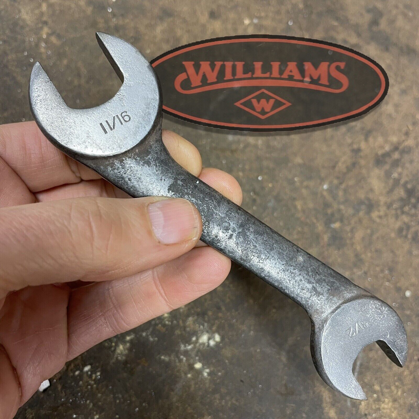 Vintage Williams Open End Wrench Lathe Tool #761B 11/16″ & 1/2″