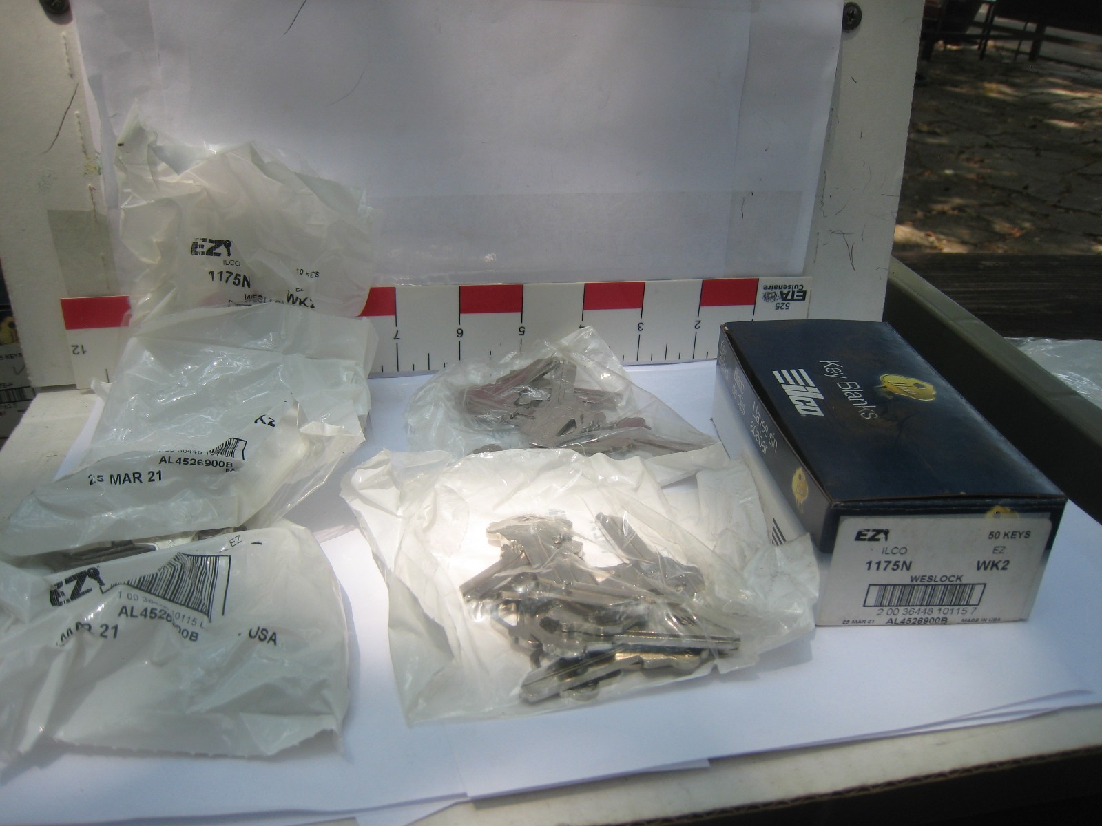 ILCO 1175N EZ WK2 Key Blanks, 50 Keys in 5 x 10 pc Packs Made USA FREE SHIPPING