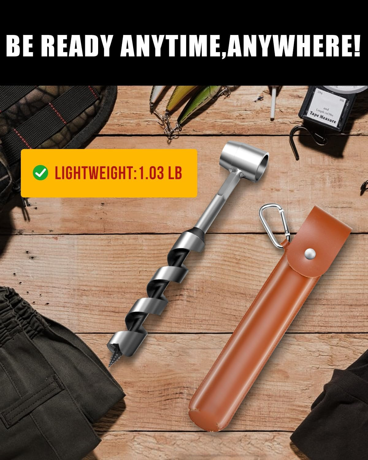 Upgrade Bushcraft Tools, 1 X 10” Hand Auger Wood Drill, Sharper Settlers Wrench