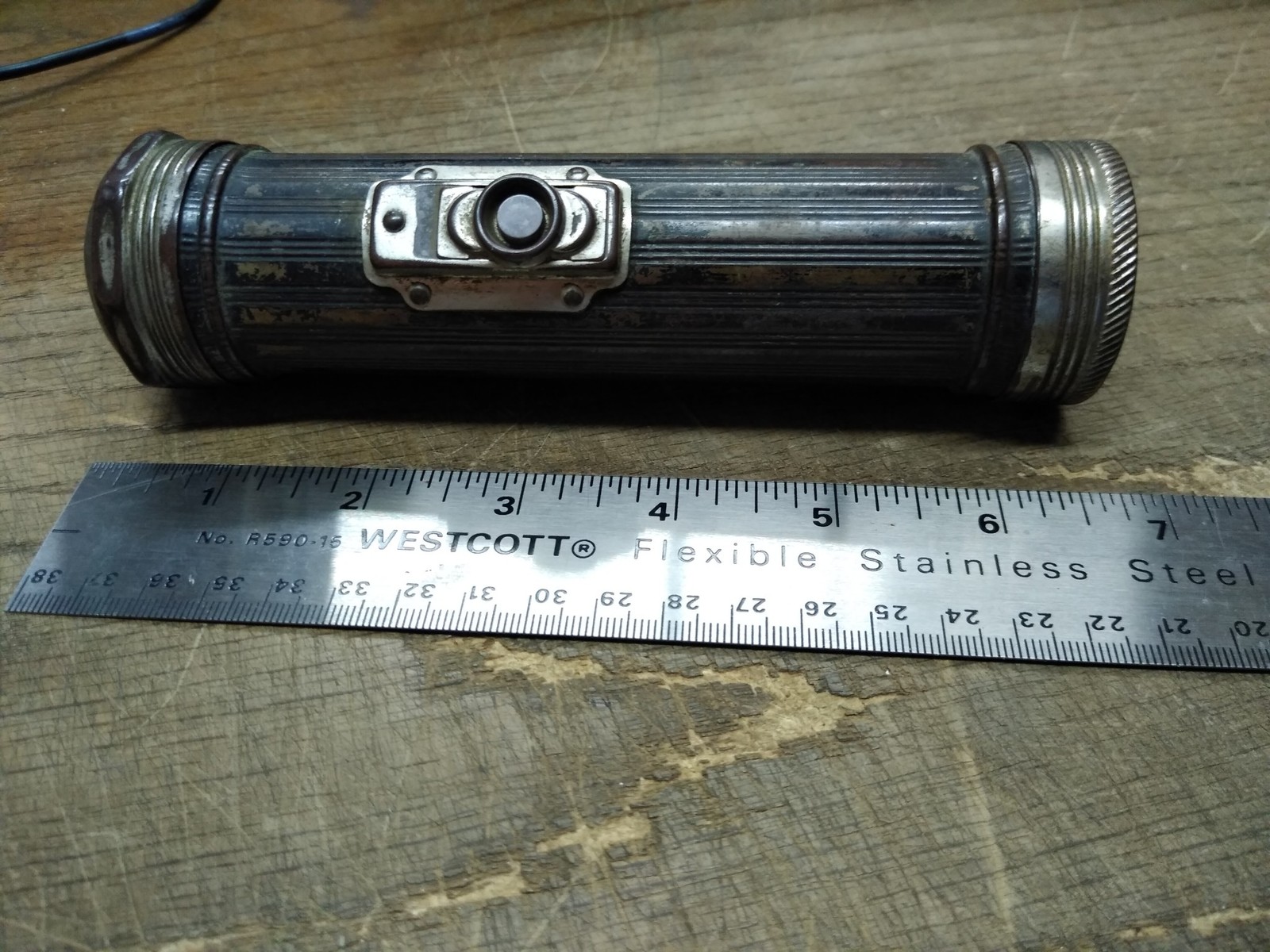 Vtg Eveready Convex Glass Lens Flashlight 6.50″ Made in USA Parts/Repair Lot