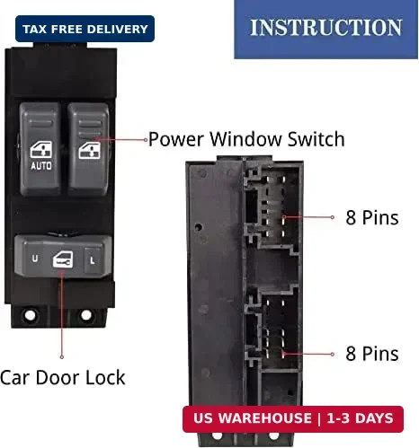 Master Power Window Switch Driver Side Compatible with 1999-2002 Chevy Silverado