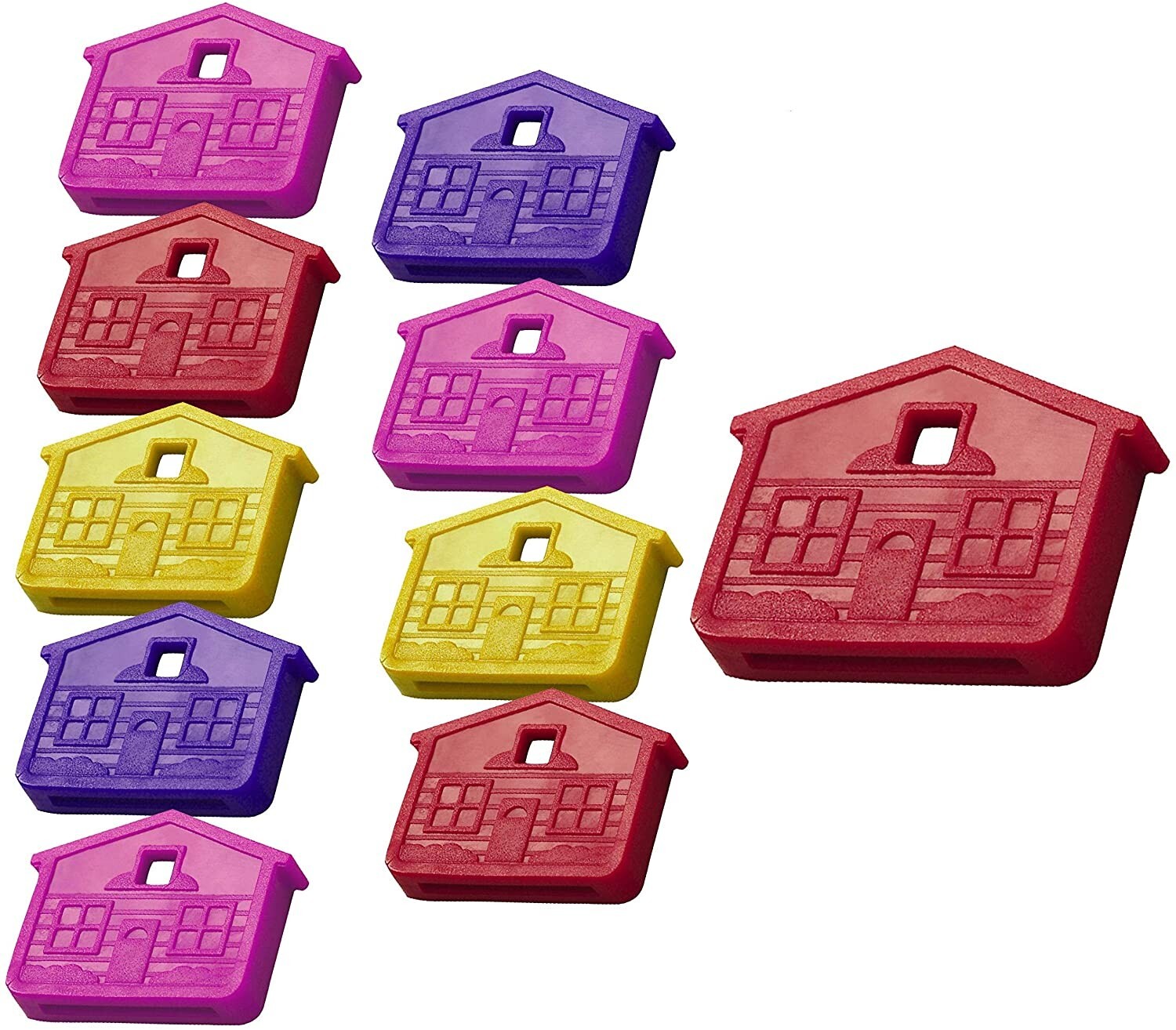 Lucky Line Key Identifier Caps for Keys 20-Pack Assorted Colors House Shape