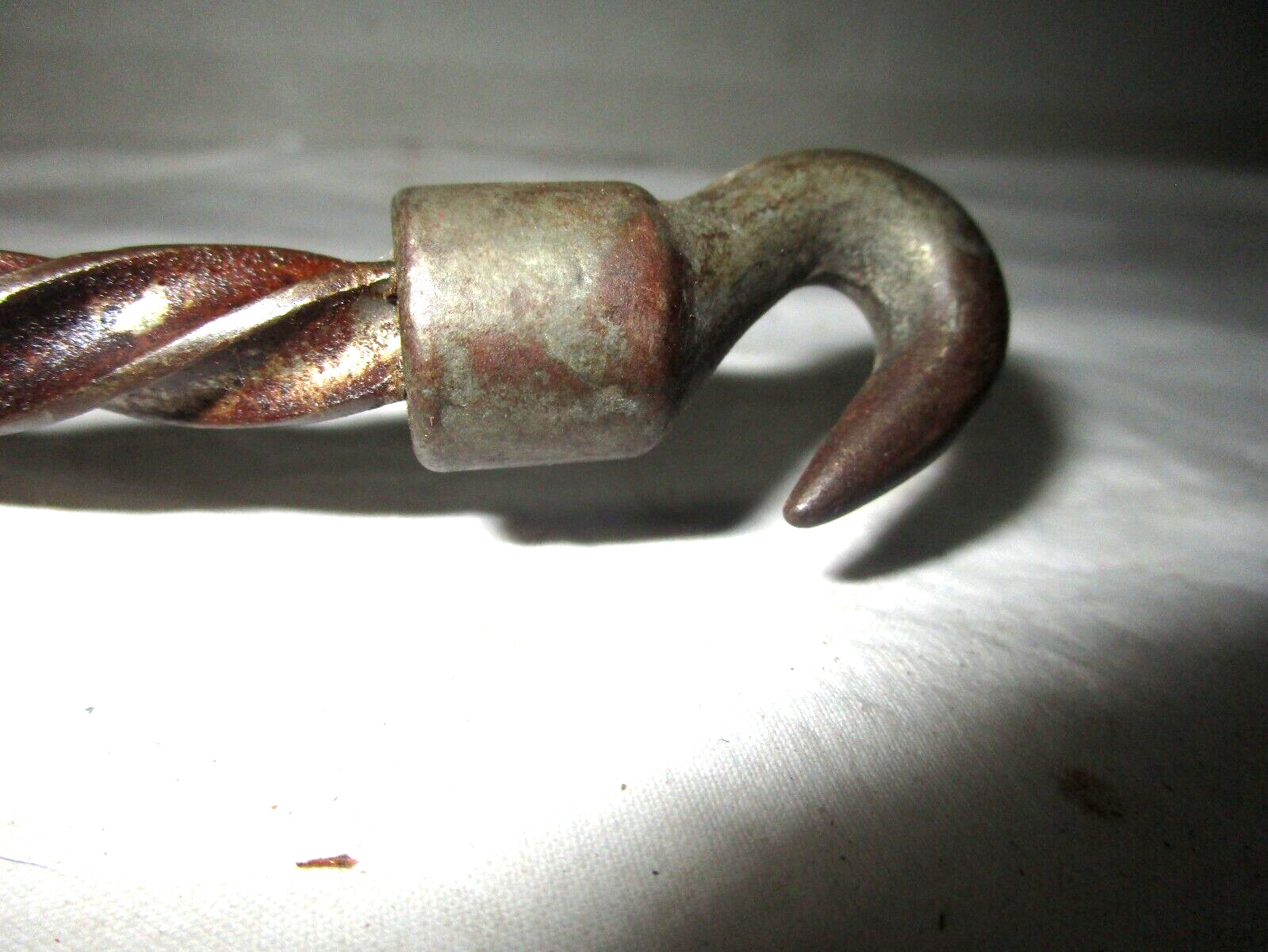 Antique wood brass rope wire twine yarn twisting winding binding hand tool