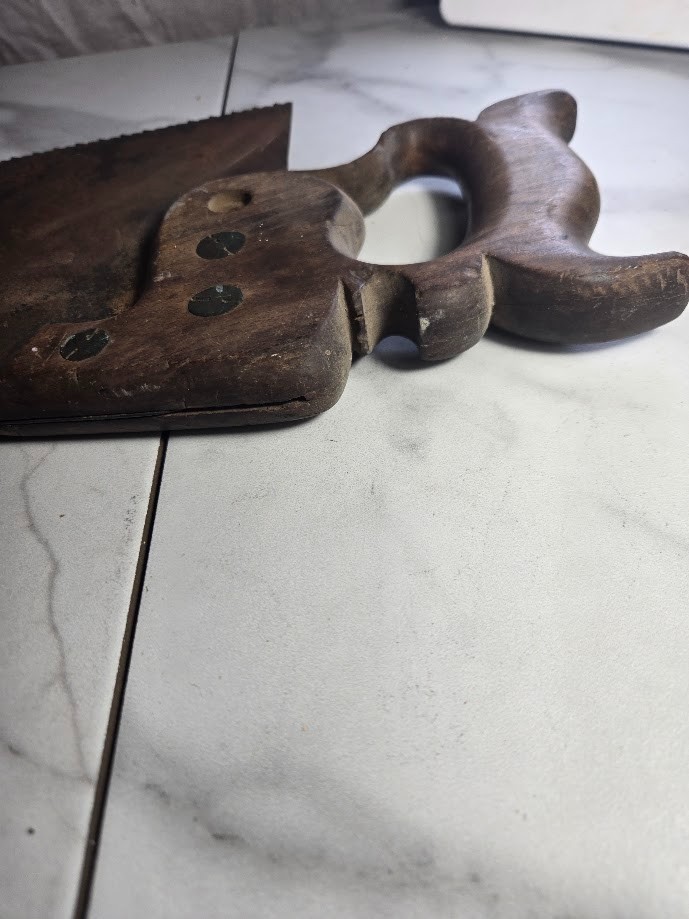 Antique Spear & Jackson Sheffield 29″ Thumbhole Rip Hand Saw 5 TPI Restorable