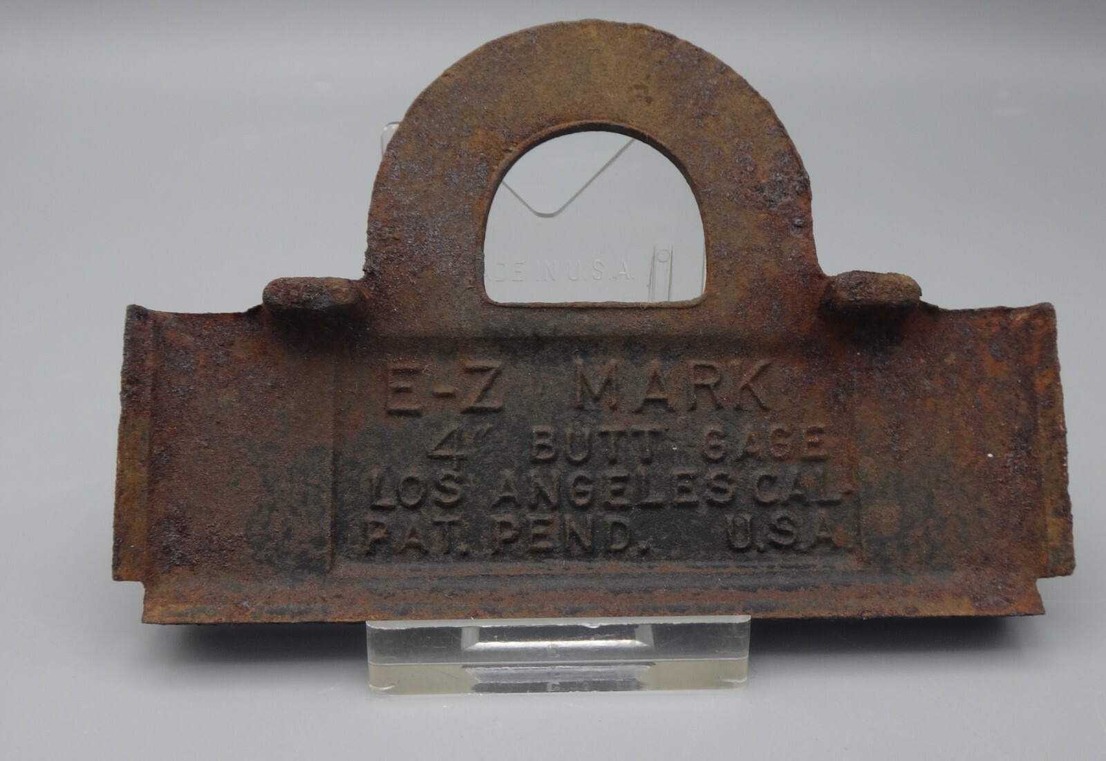 Vintage 4” E-Z Mark Butt Gage Los Angeles CA Pat. Pend USA