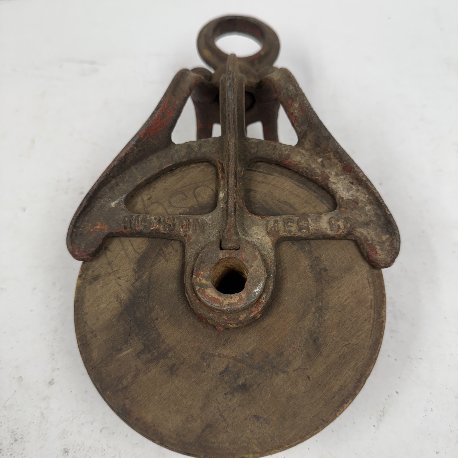 Vintage Hudson MFG Co. Mall 823 Cast Iron Frame With Wood Pulley