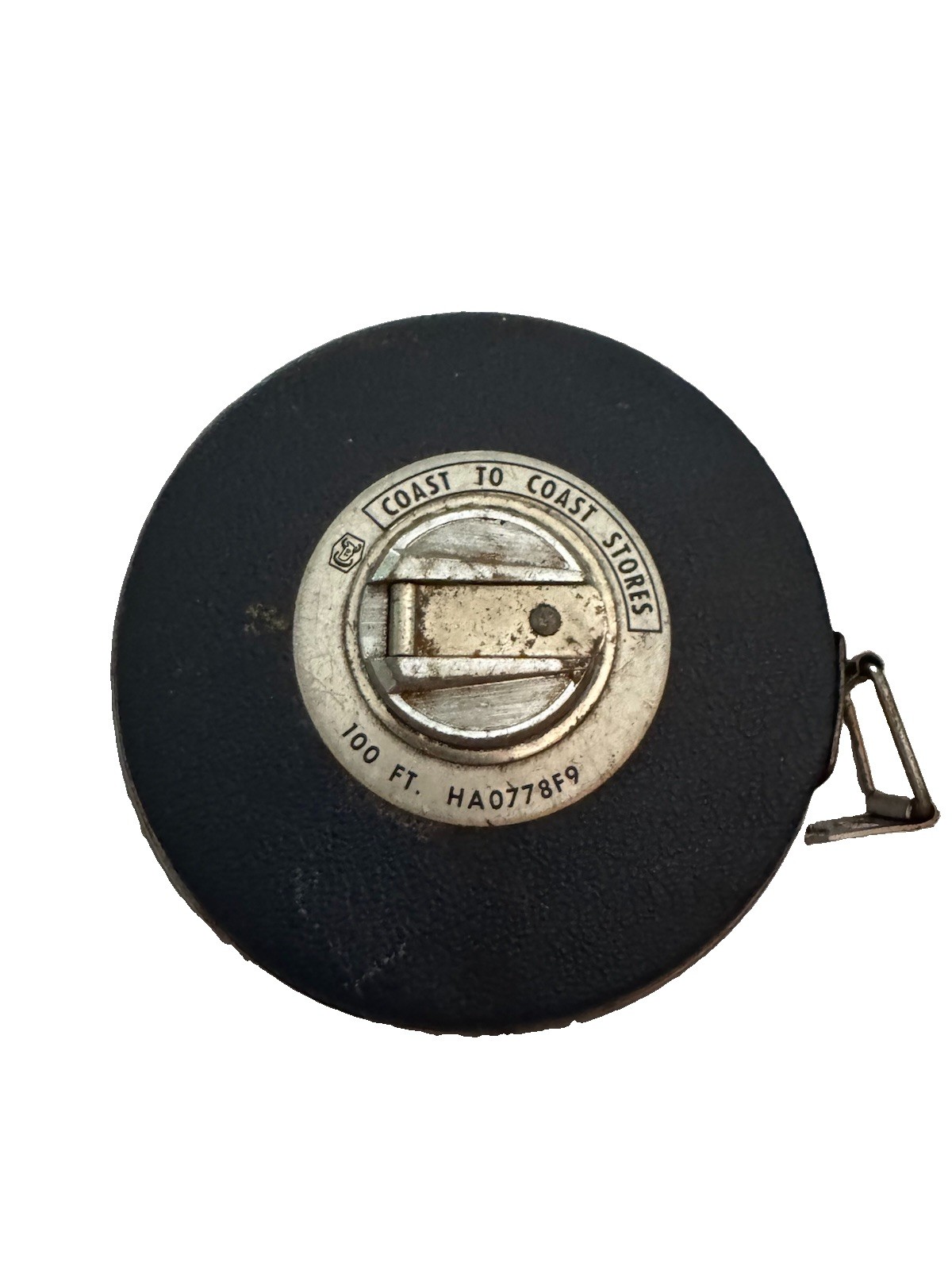 Vintage Steel Tape Measure 100 Ft. Coast To Coast HA0778F9 Pull Out Hand Crank