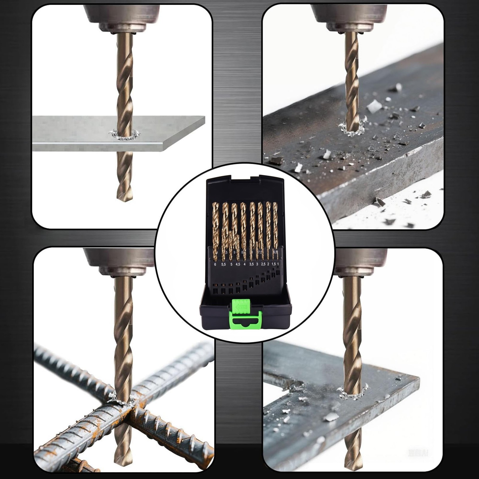 M35 Cobalt 5% Metric Drill Bit Set, 19Pcs 1mm-10mm Twist Drill Bits for Metal…