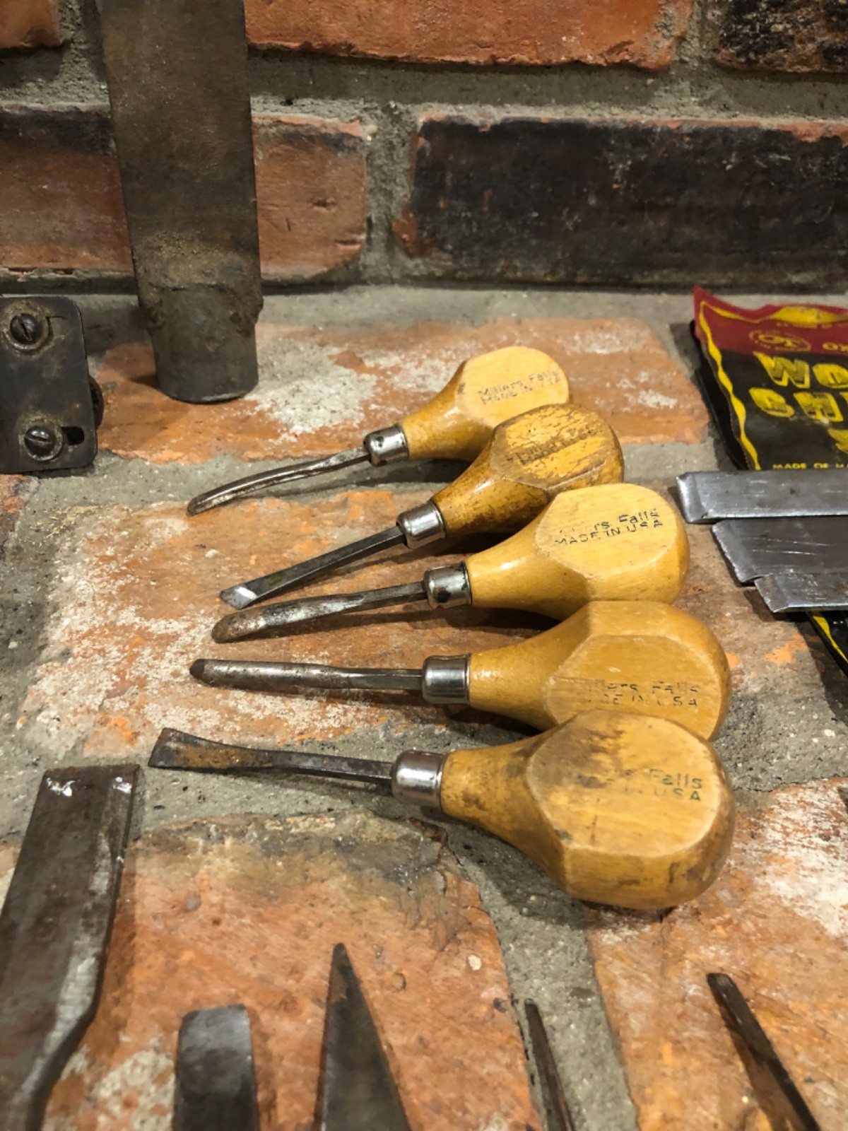 Vintage Antique Chisel Lot of 38 Spoke Pointer , Stanley Miller Falls Carving