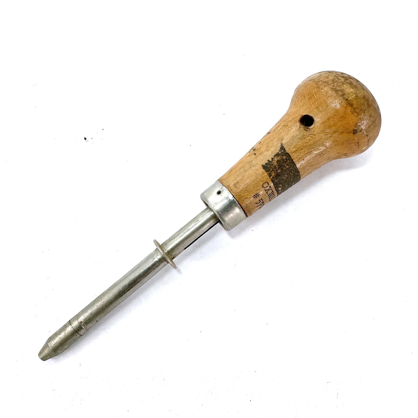 Vintage Oxwall 5704 Brad Driver Pusher Glazing Point Setter Wood Handle USA 7″