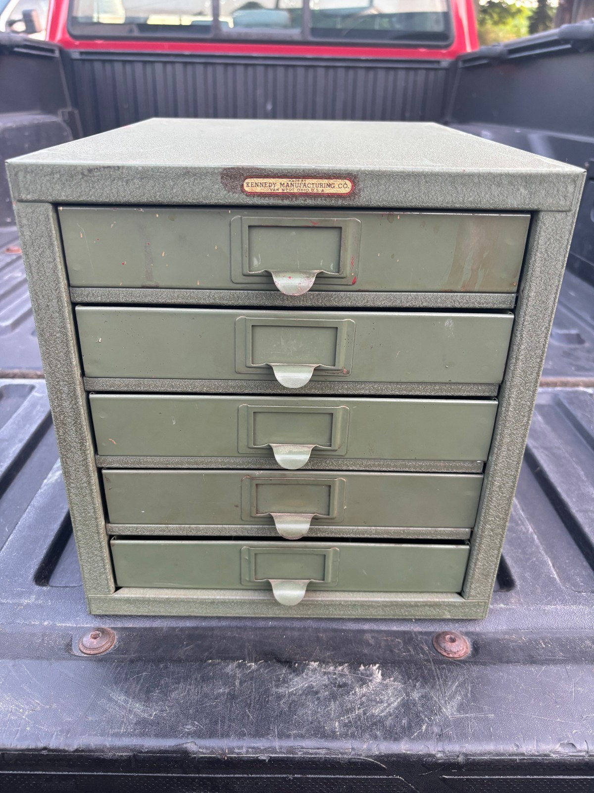 Vintage Kennedy 5D 5 Drawer Machinist Parts Organizer Cabinet Kennedy Kits Green
