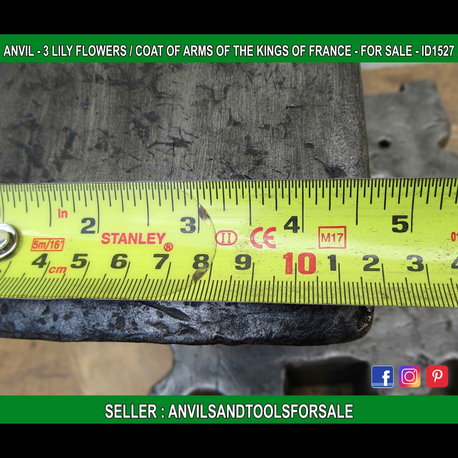 ANVIL – 3 LILY FLOWERS / COAT OF ARMS OF THE KINGS OF FRANCE – FOR SALE – ID1527