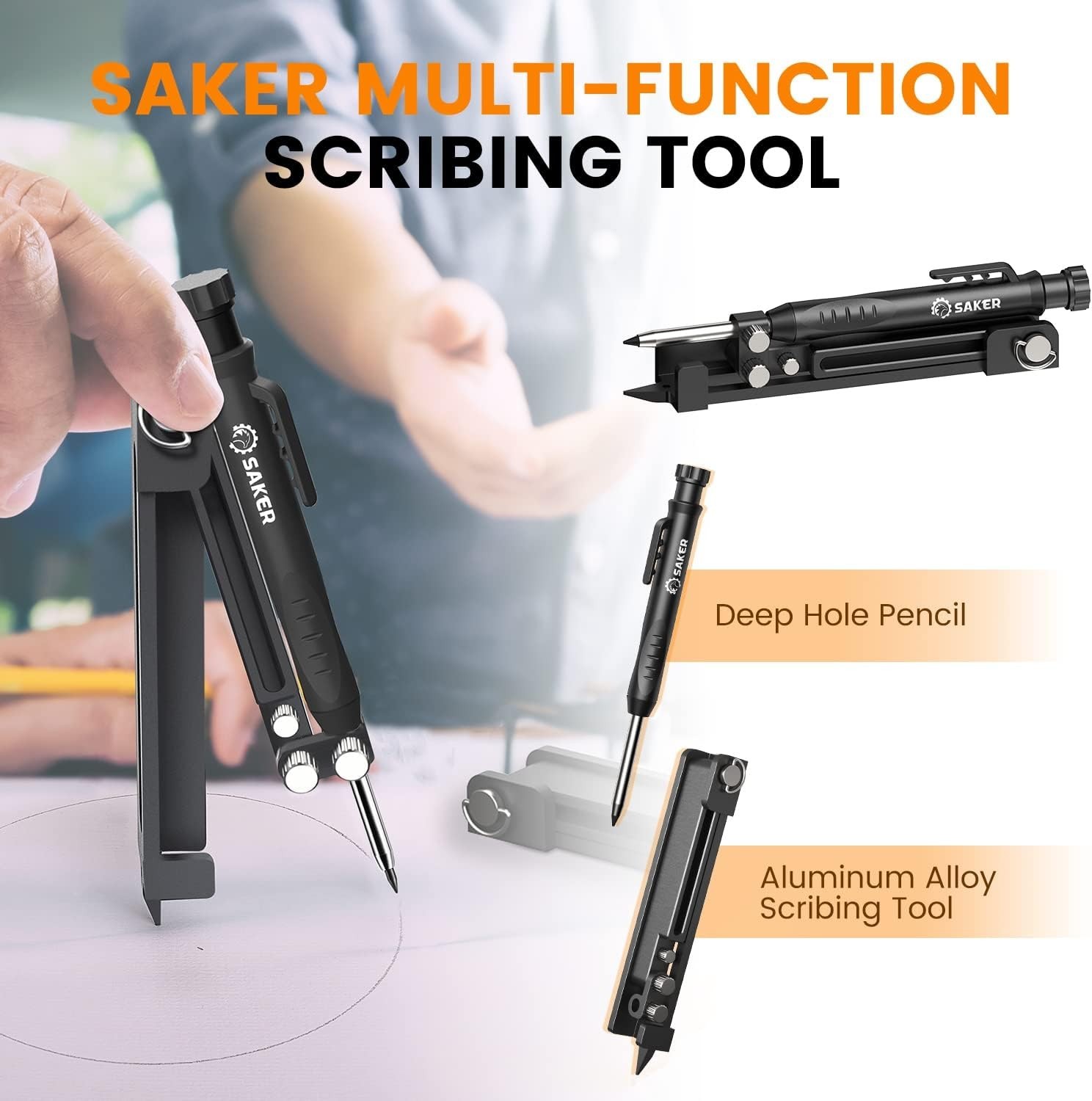 Compact Multi-Function Scribing and Measuring Tool for DIY Projects – 5.5 Inches