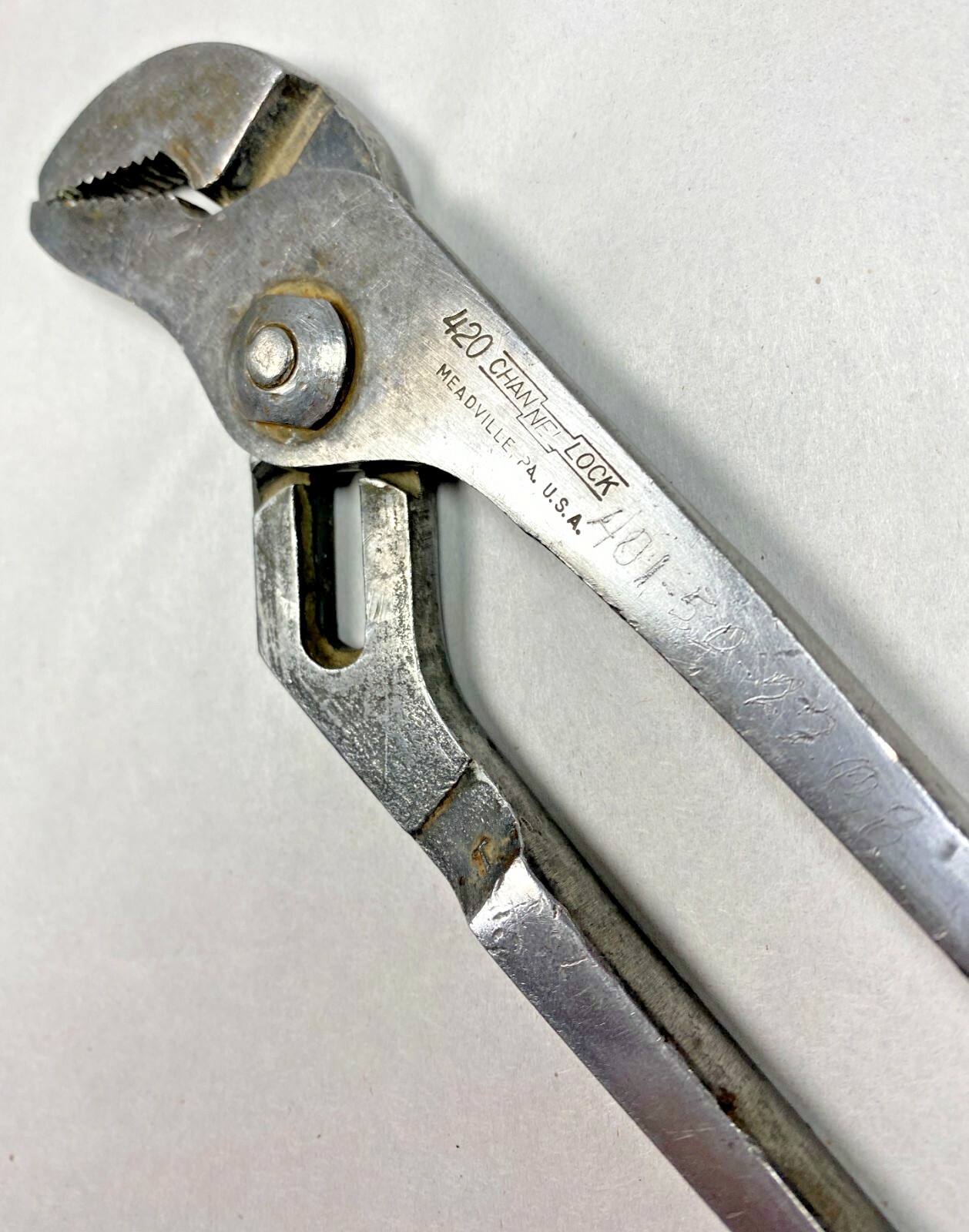 Vintage Channellock 420 Tongue-and-Groove Pliers Meadville, PA USA Tool