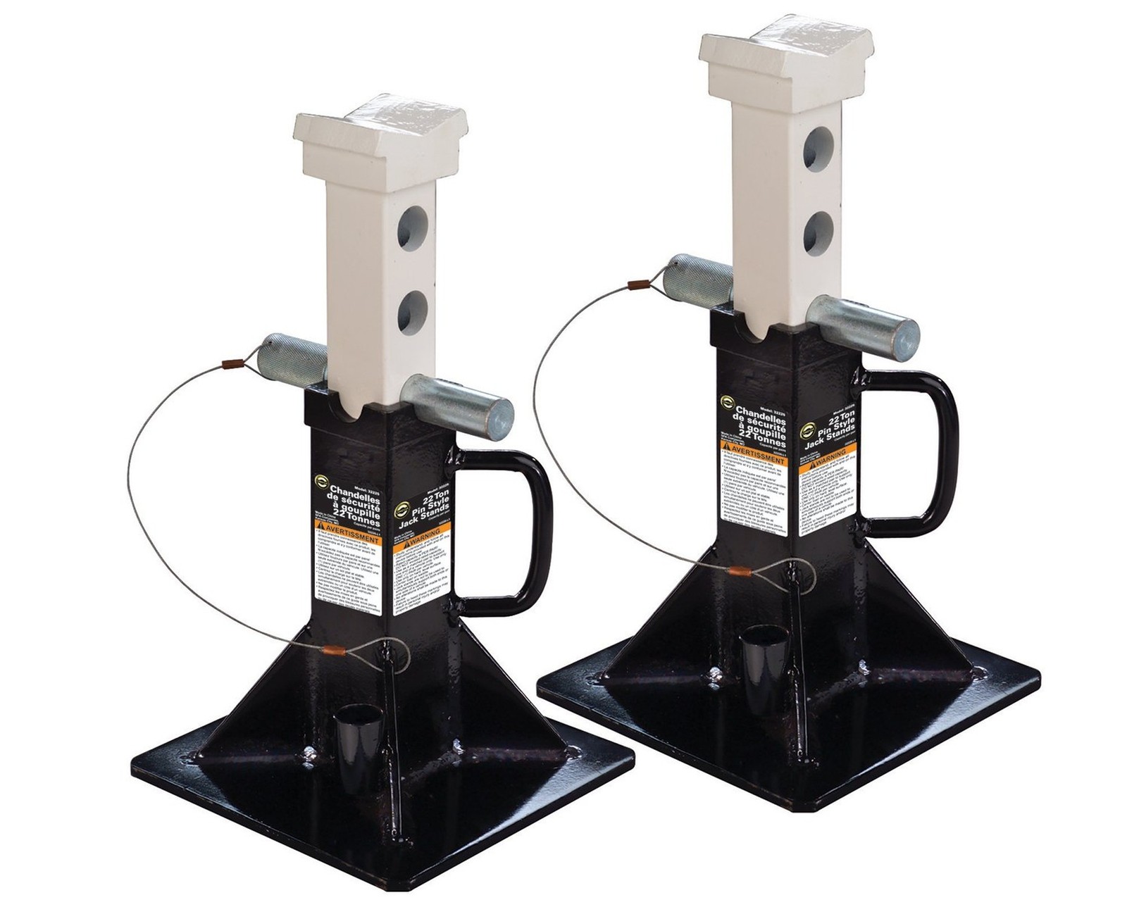 Omega 32225B Black Heavy Duty Jack Stand – 22 Ton Capacity