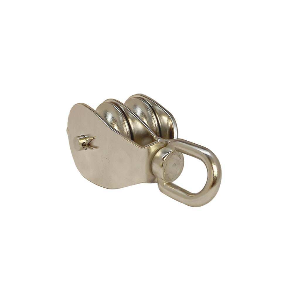2” Marine Stainless Steel DOUBLE Pulley w/ Swivel Eye Hoist Lifting Boat 800Lb