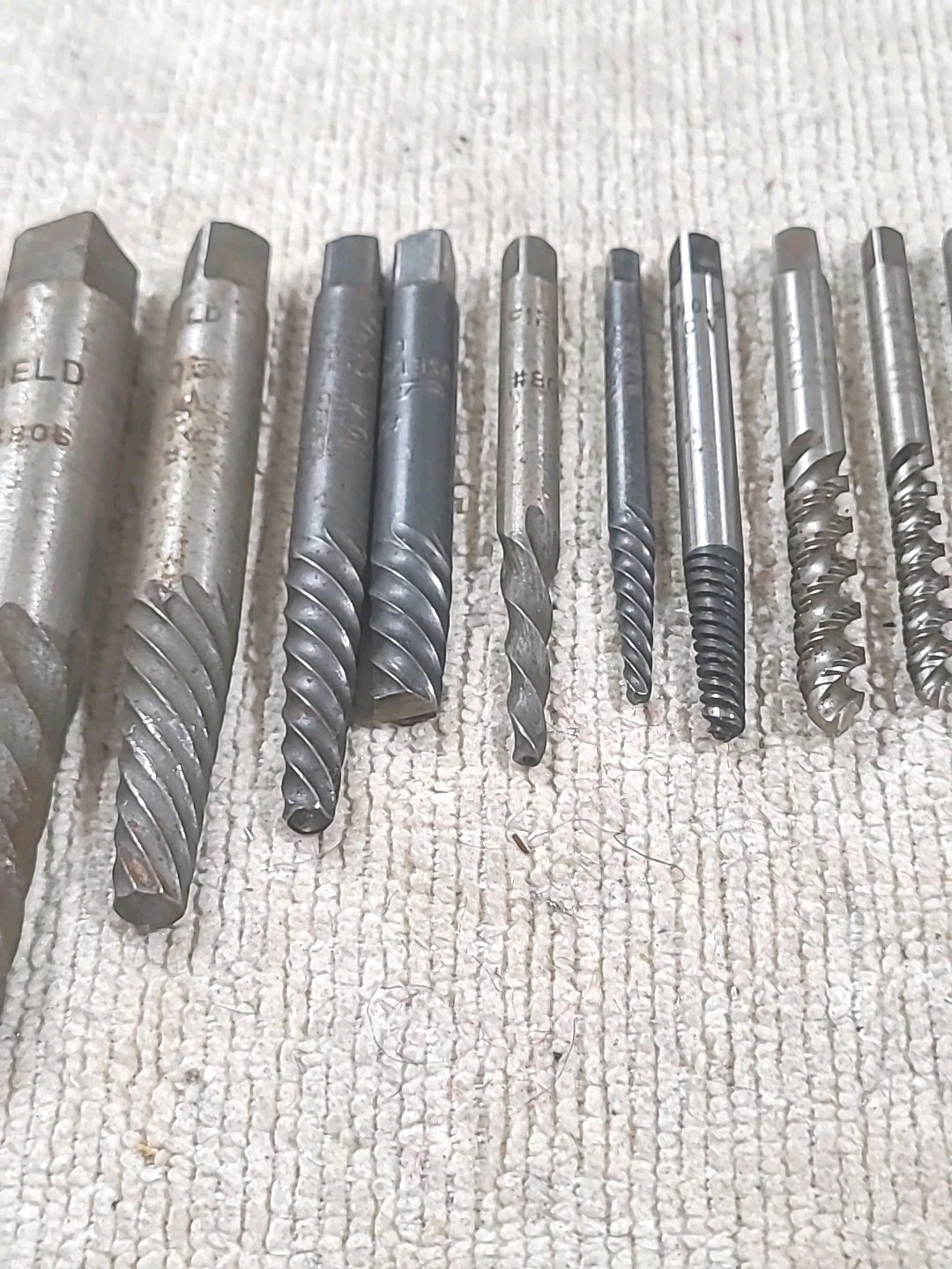 Vintage Greenfield GTD & Field Screw/Bolt Extractor Set of 14 MADE IN USA