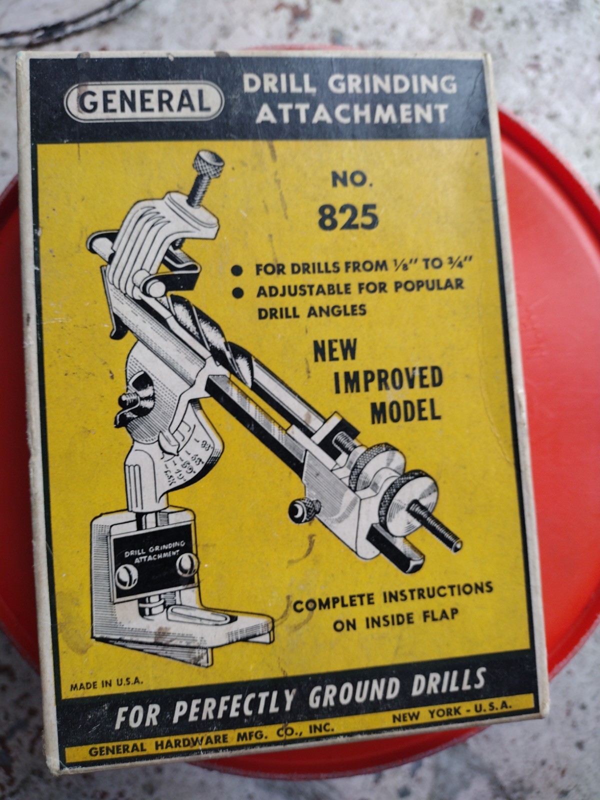 Vintage General Drill Grinding Attachment No. 825 with Original Box (14)